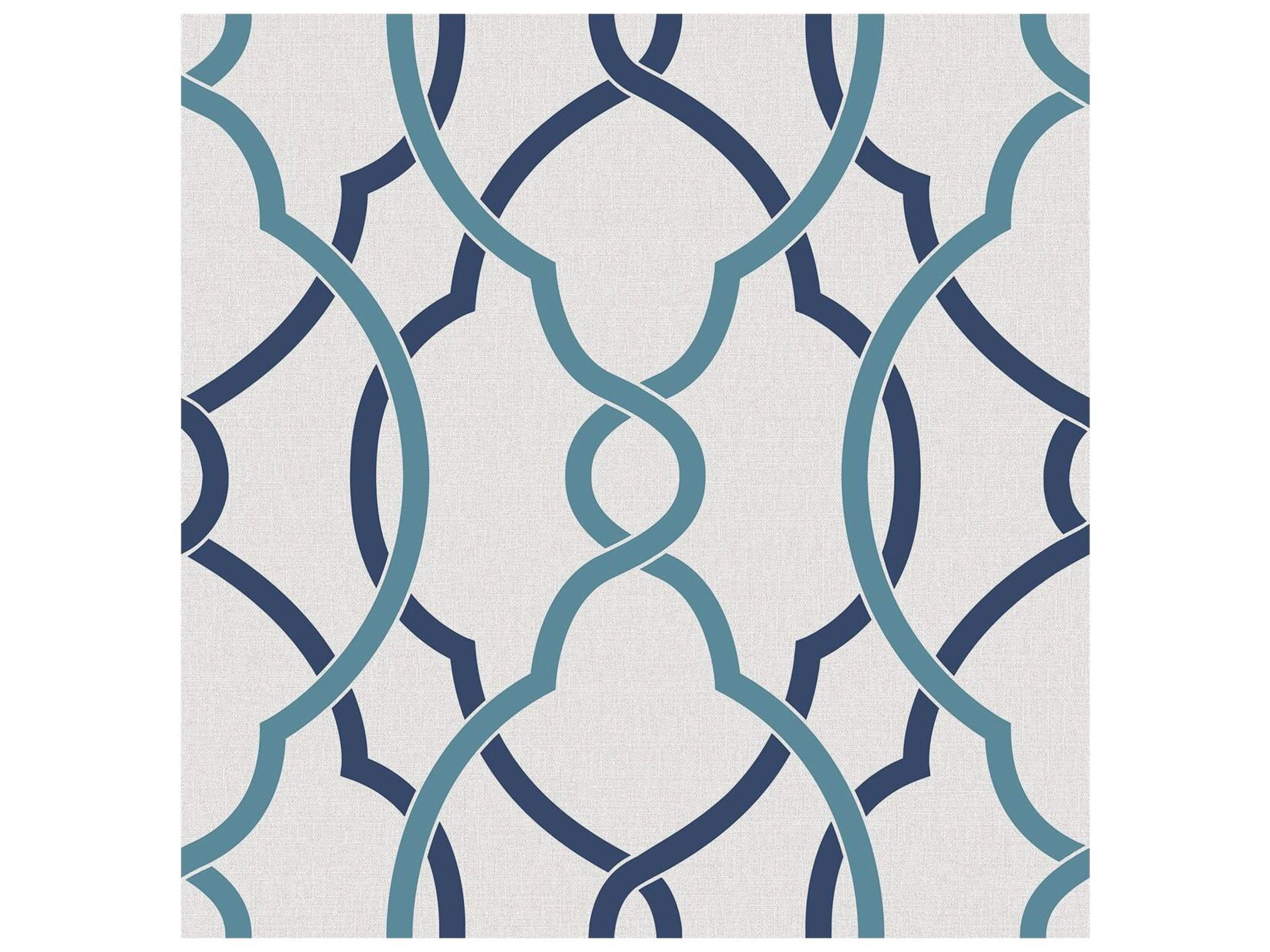 A-street Prints Sausalito Navy Lattice Wallpaper