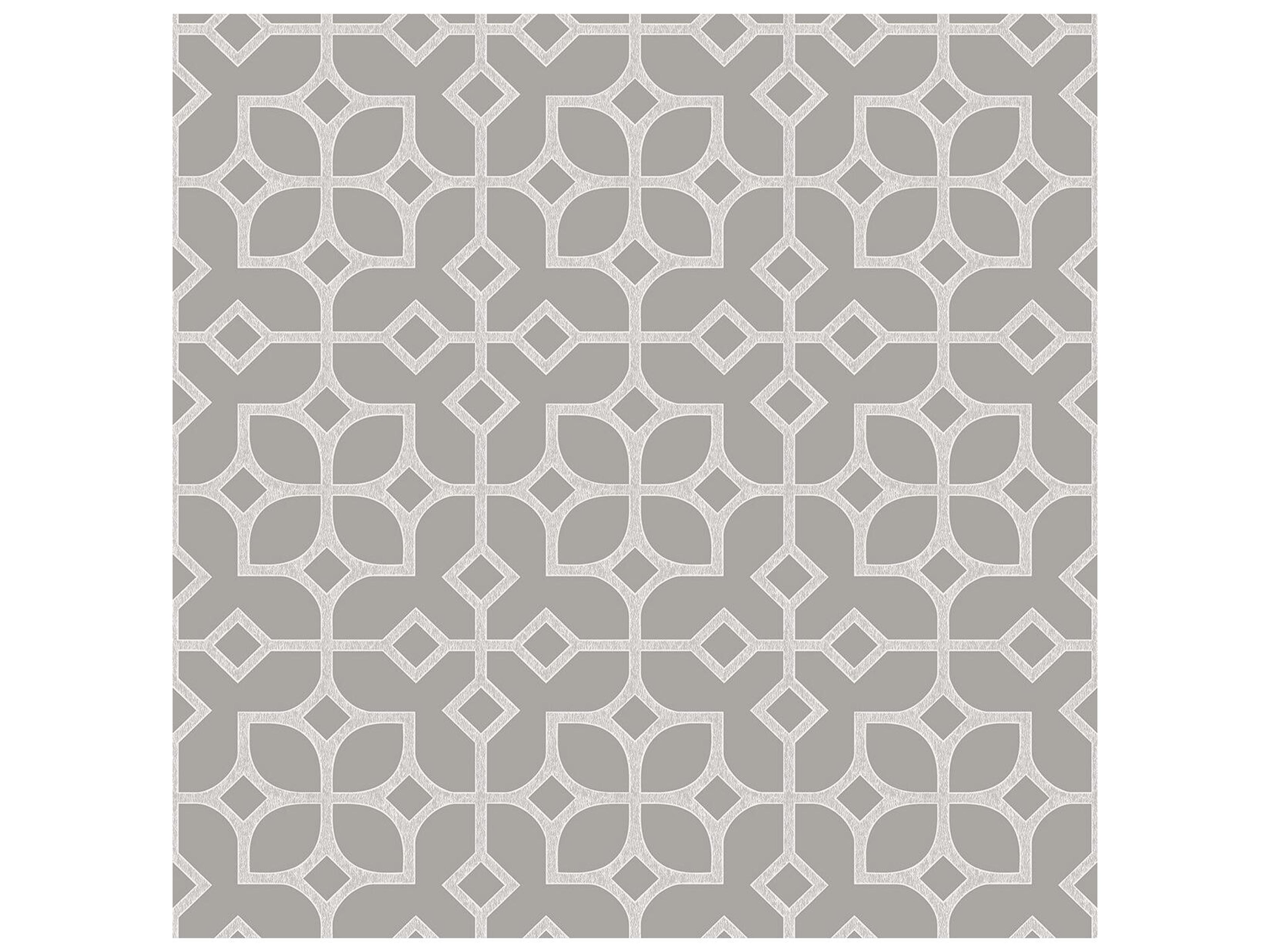 A-street Prints Maze Light Grey Tile Wallpaper