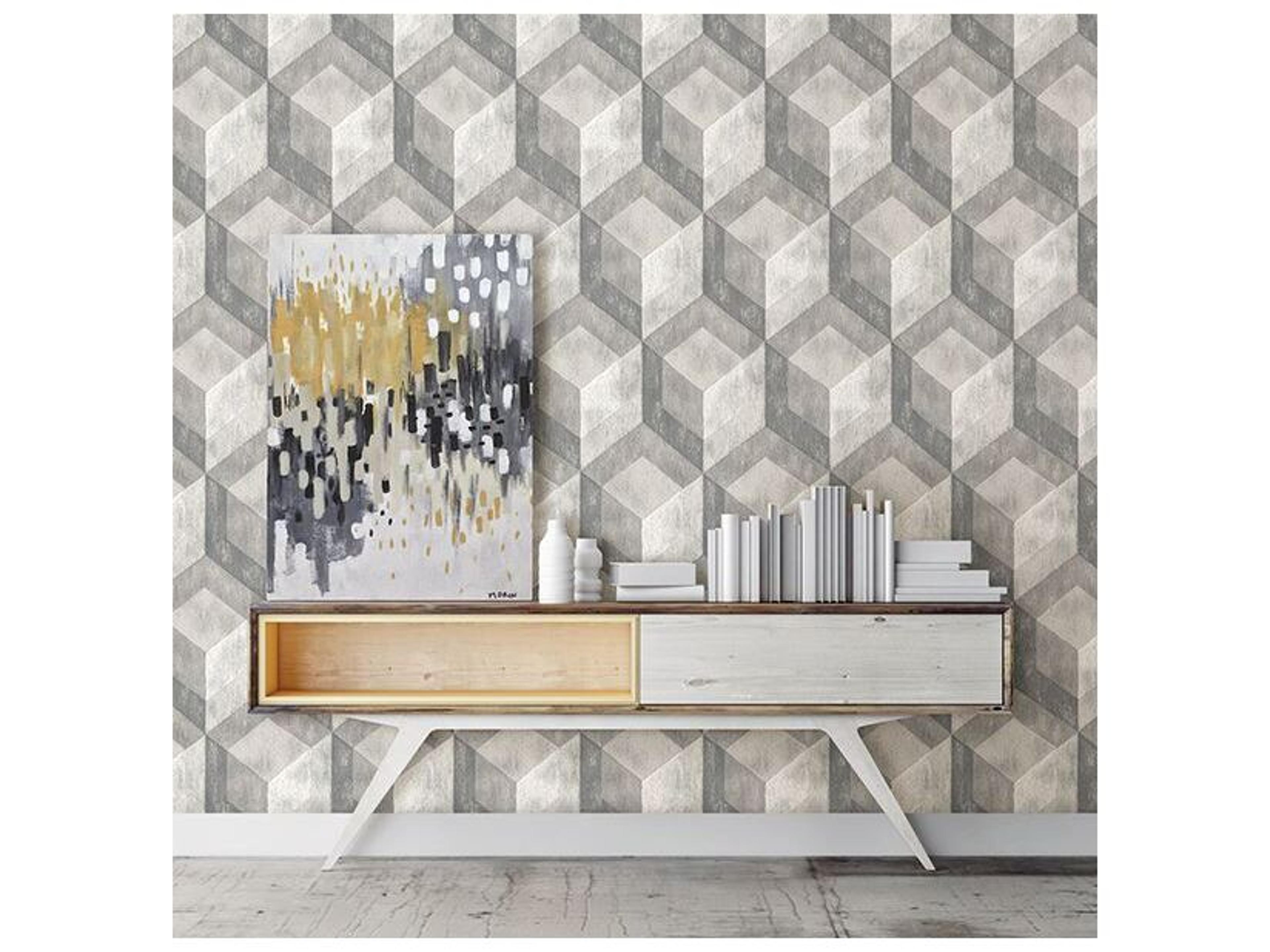 Brewster Home Fashions A-street Prints Rustic Wood Tile Ash Geometric Wallpaper