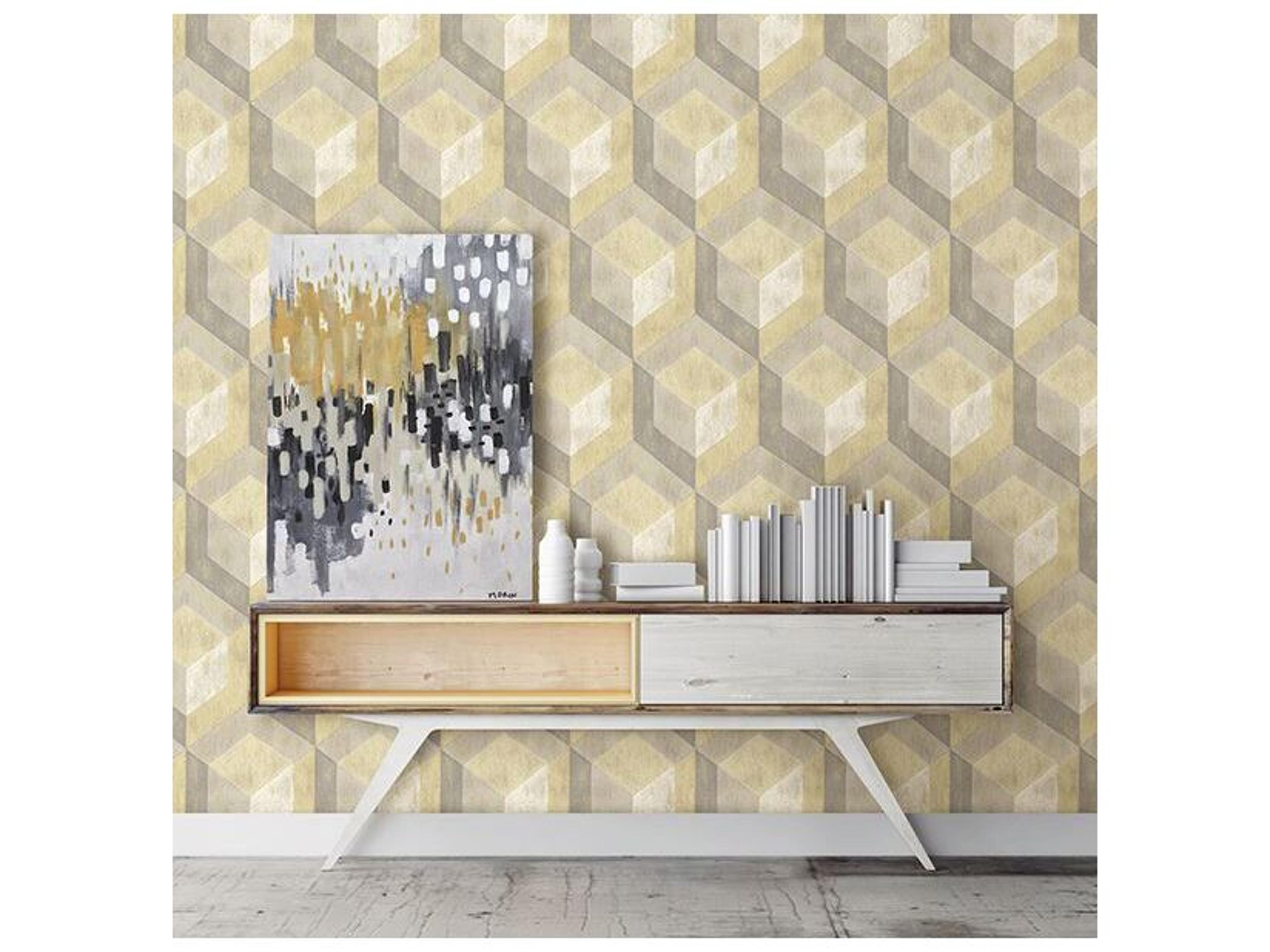 Brewster Home Fashions A-street Prints Rustic Wood Tile Honey Geometric Wallpaper