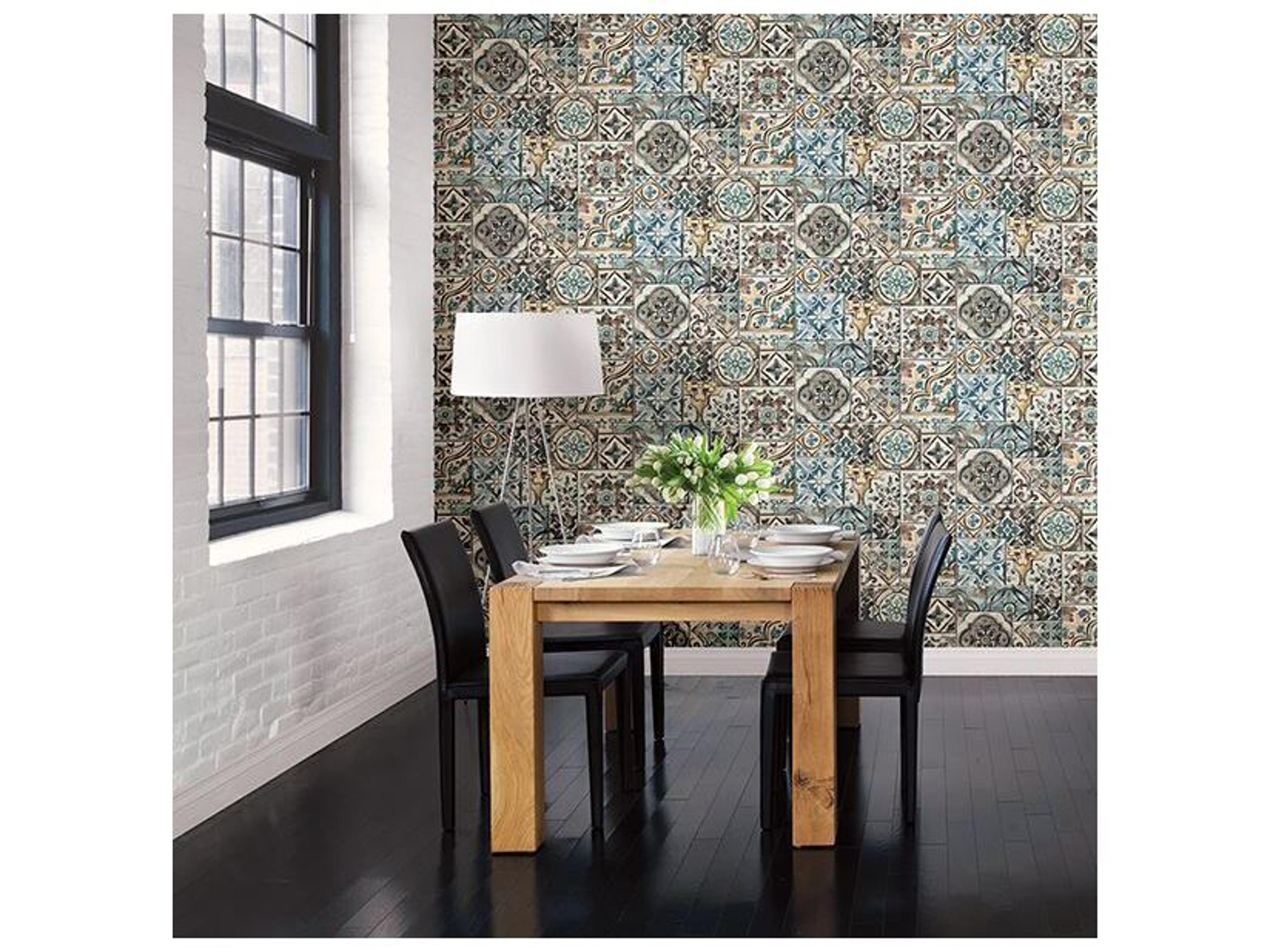 Brewster Home Fashions A-street Prints Marrakesh Tiles Teal Mosaic Wallpaper