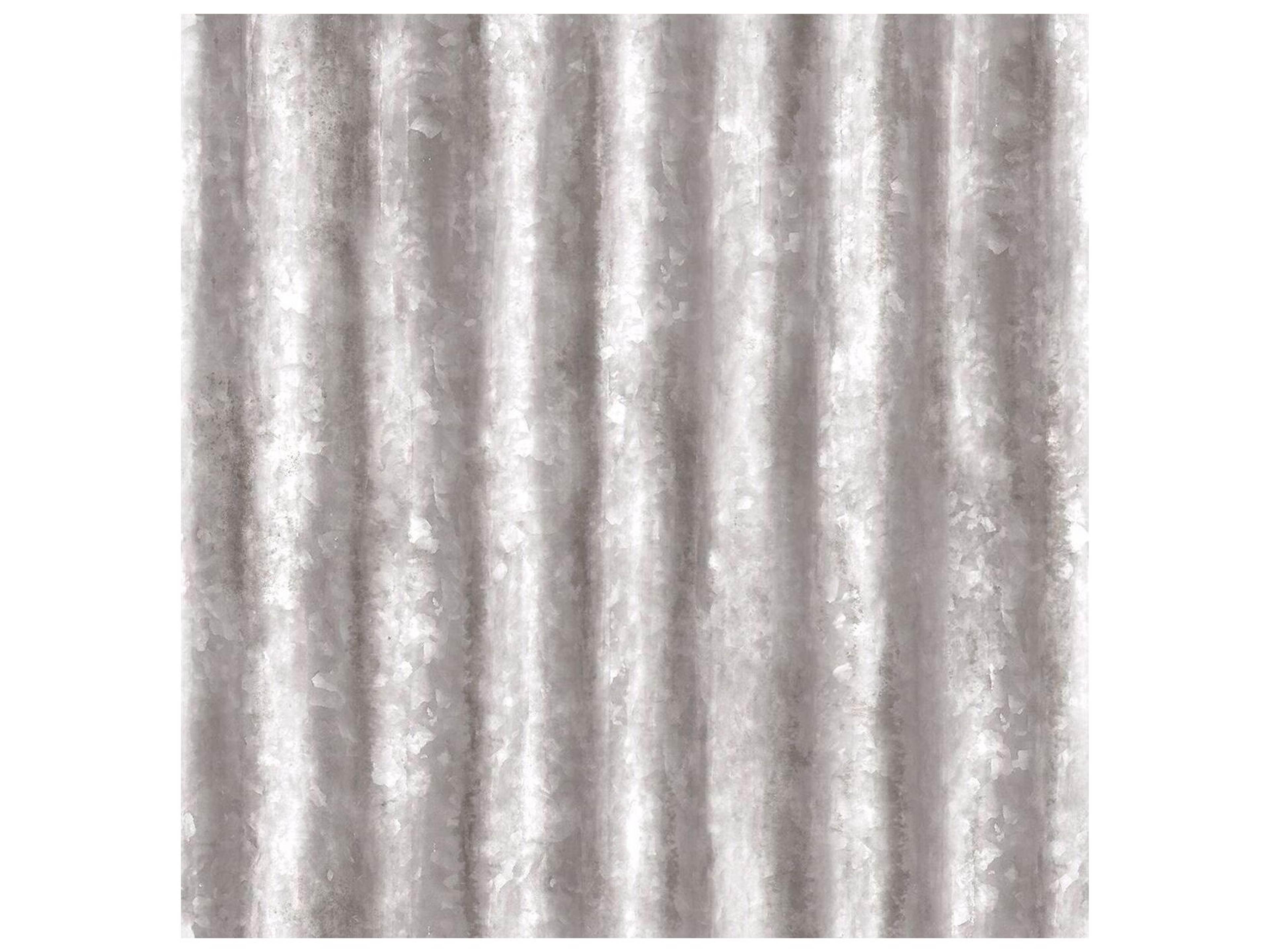 A-street Prints Corrugated Metal Silver Industrial Texture Wallpaper