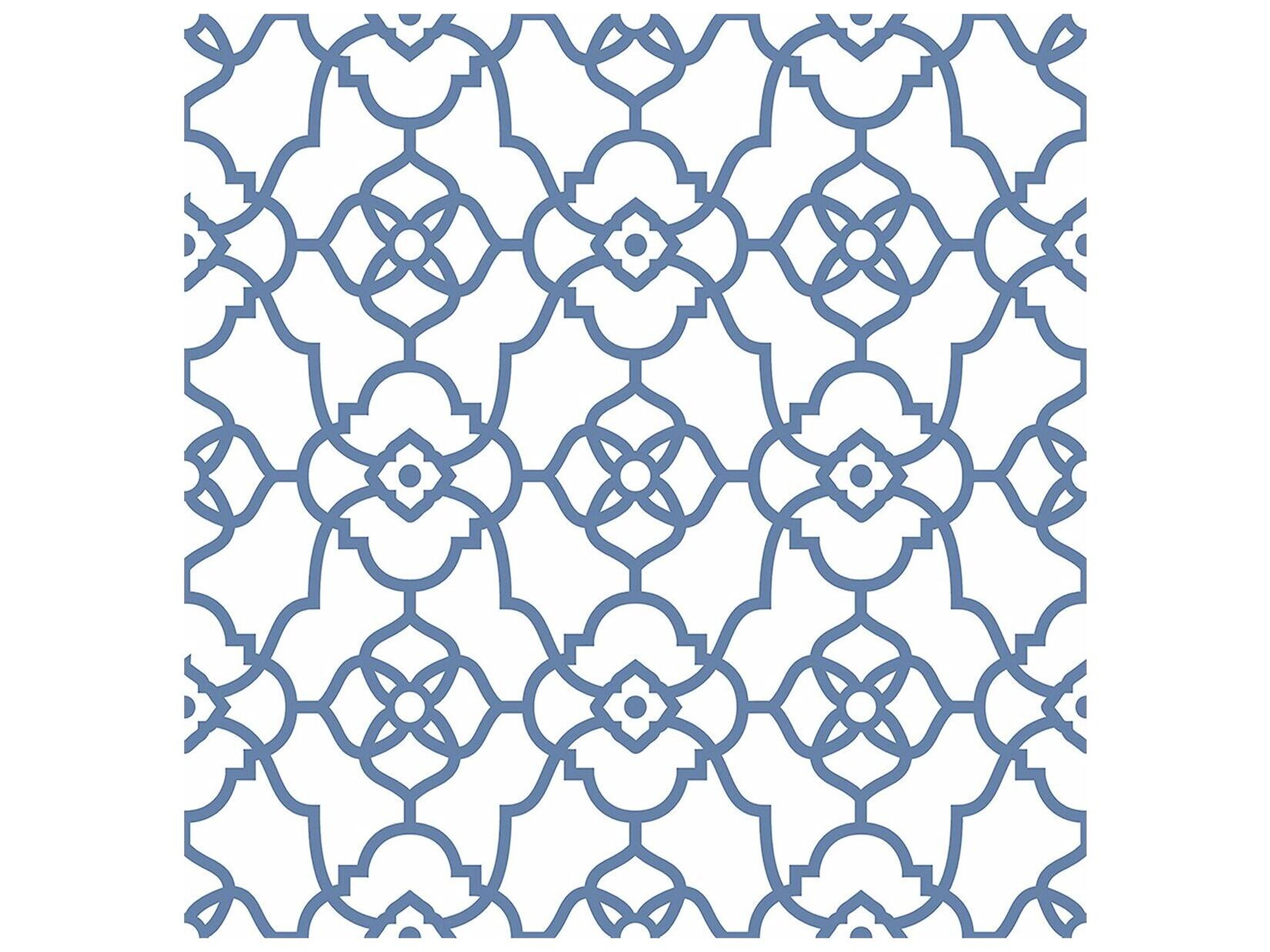 A-street Prints Atrium Blue Trellis Wallpaper
