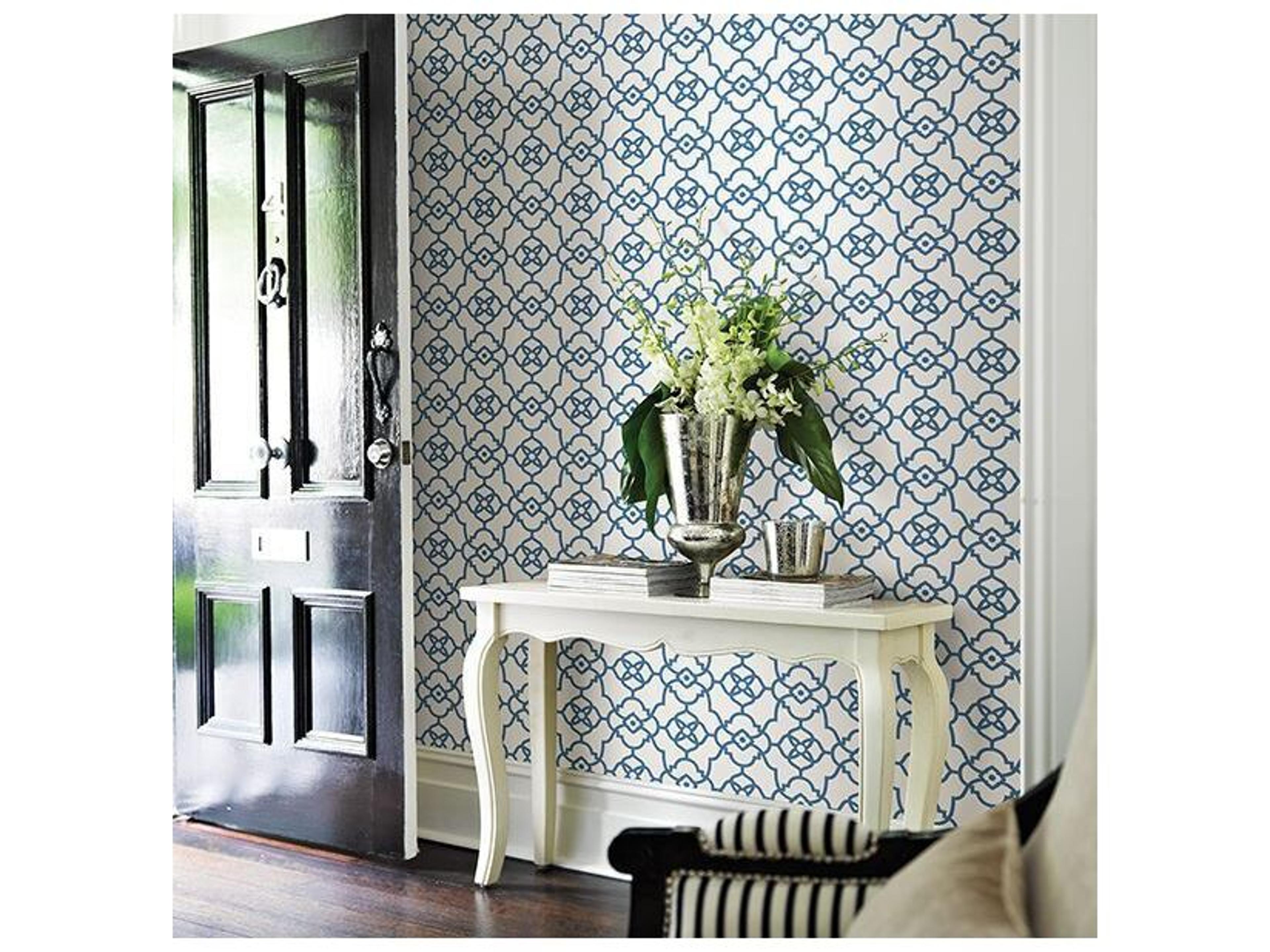 Brewster Home Fashions A-street Prints Atrium Blue Trellis Wallpaper