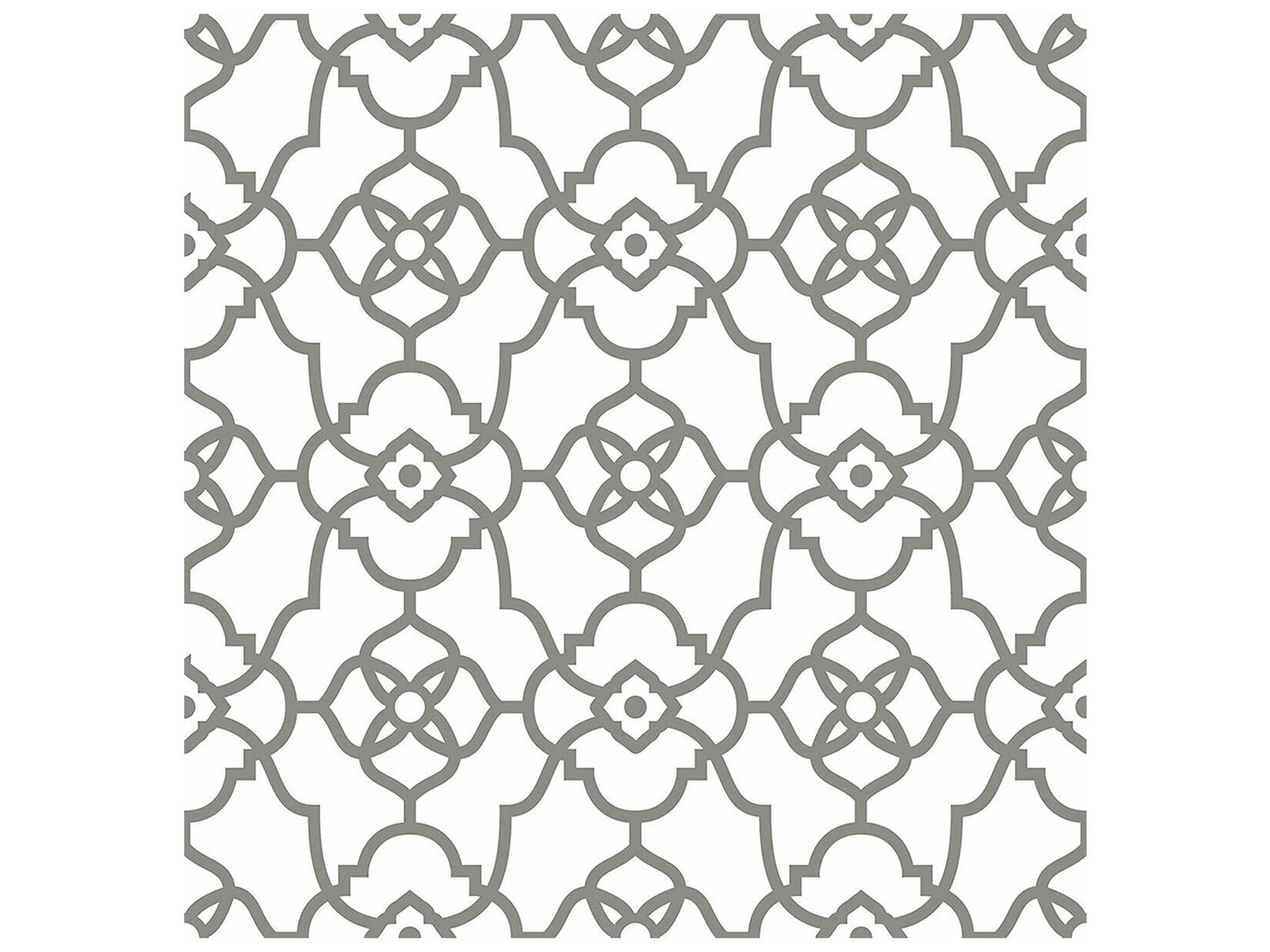 A-street Prints Atrium Grey Trellis Wallpaper