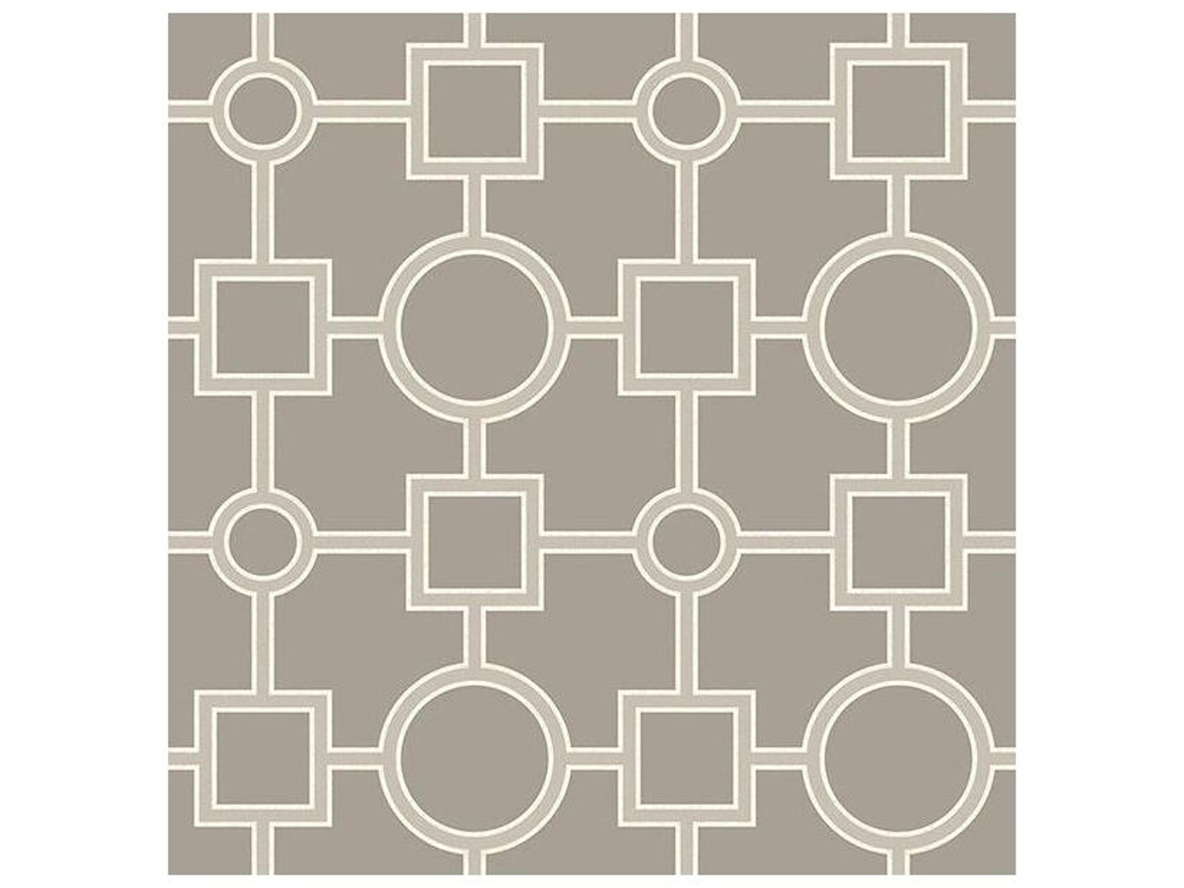 For Your Bath Iii Matrix Taupe Geometric Wallpaper