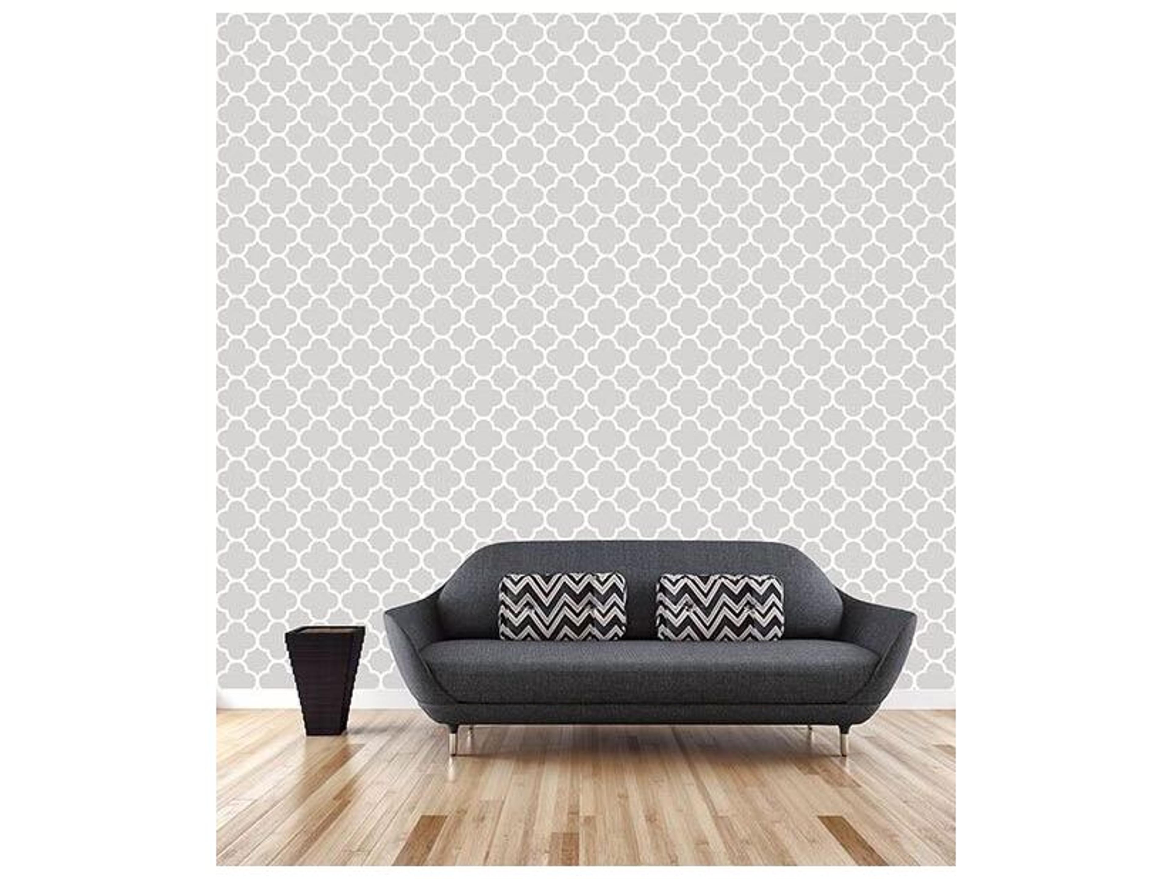 Brewster Home Fashions For Your Bath Iii Origin Grey Quatrefoil Wallpaper