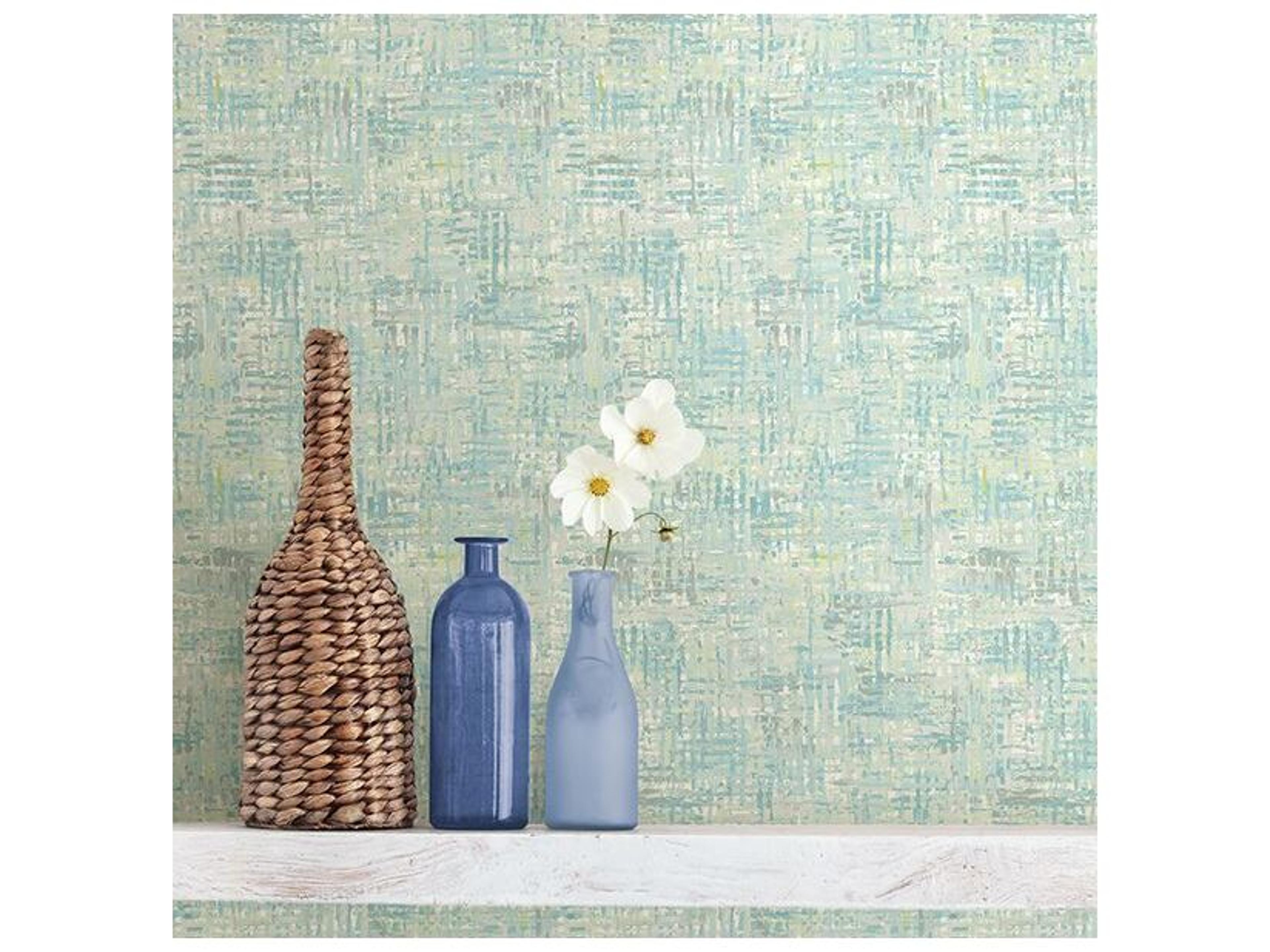 Brewster Home Fashions Texture Trends Ii Avalon Turquoise Weave Wallpaper