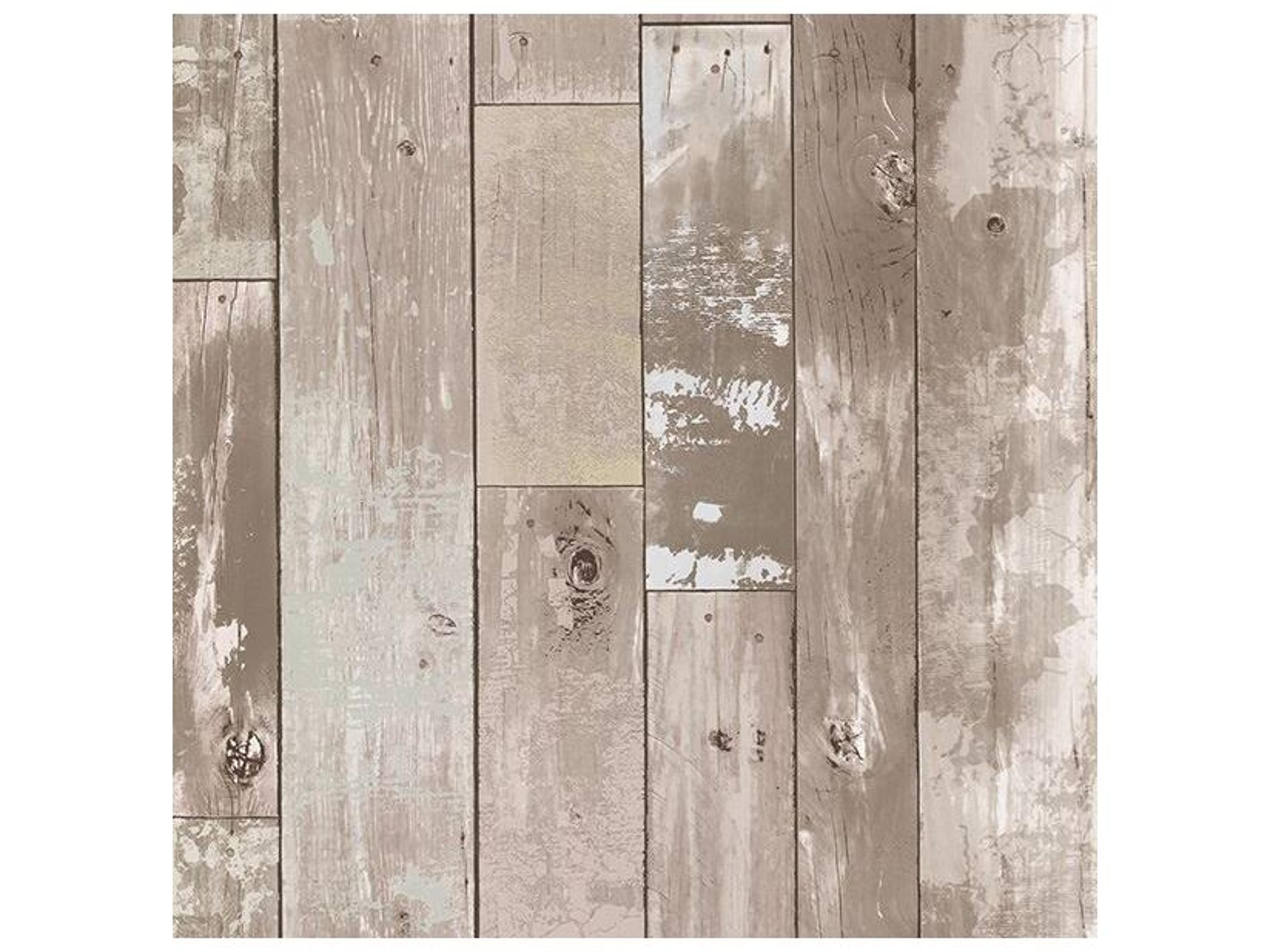 Texture Trends Ii Heim Taupe Distressed Wood Panel Wallpaper