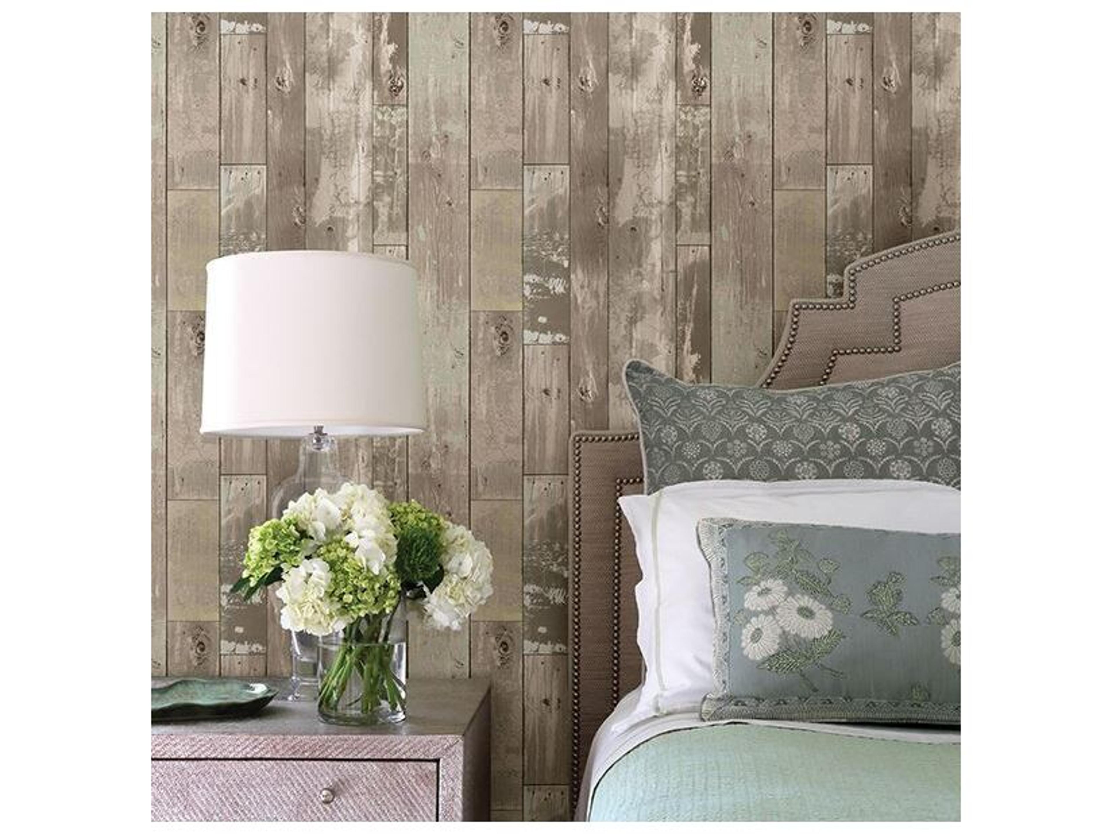 Brewster Home Fashions Texture Trends Ii Heim Taupe Distressed Wood Panel Wallpaper
