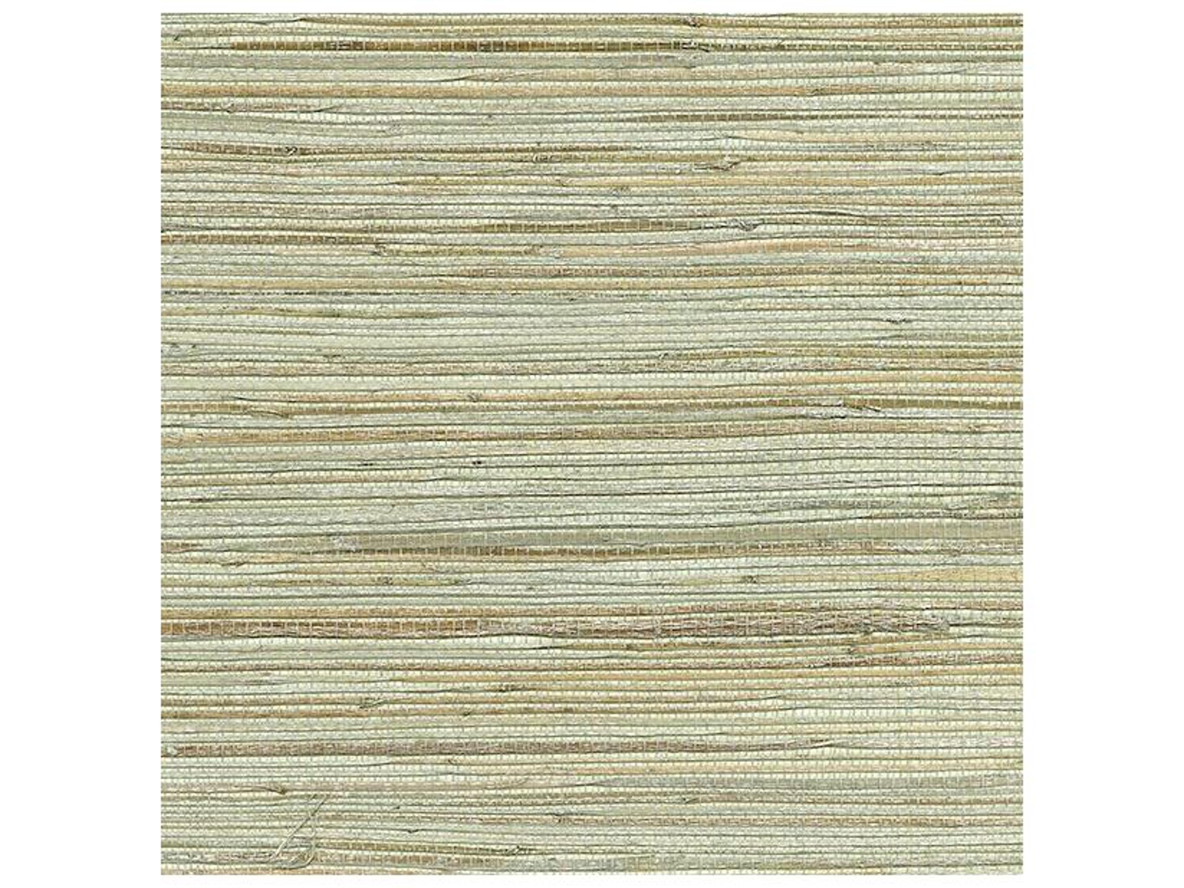 Shandong Sea Green Grasscloth Wallpaper with Metallic Glaze