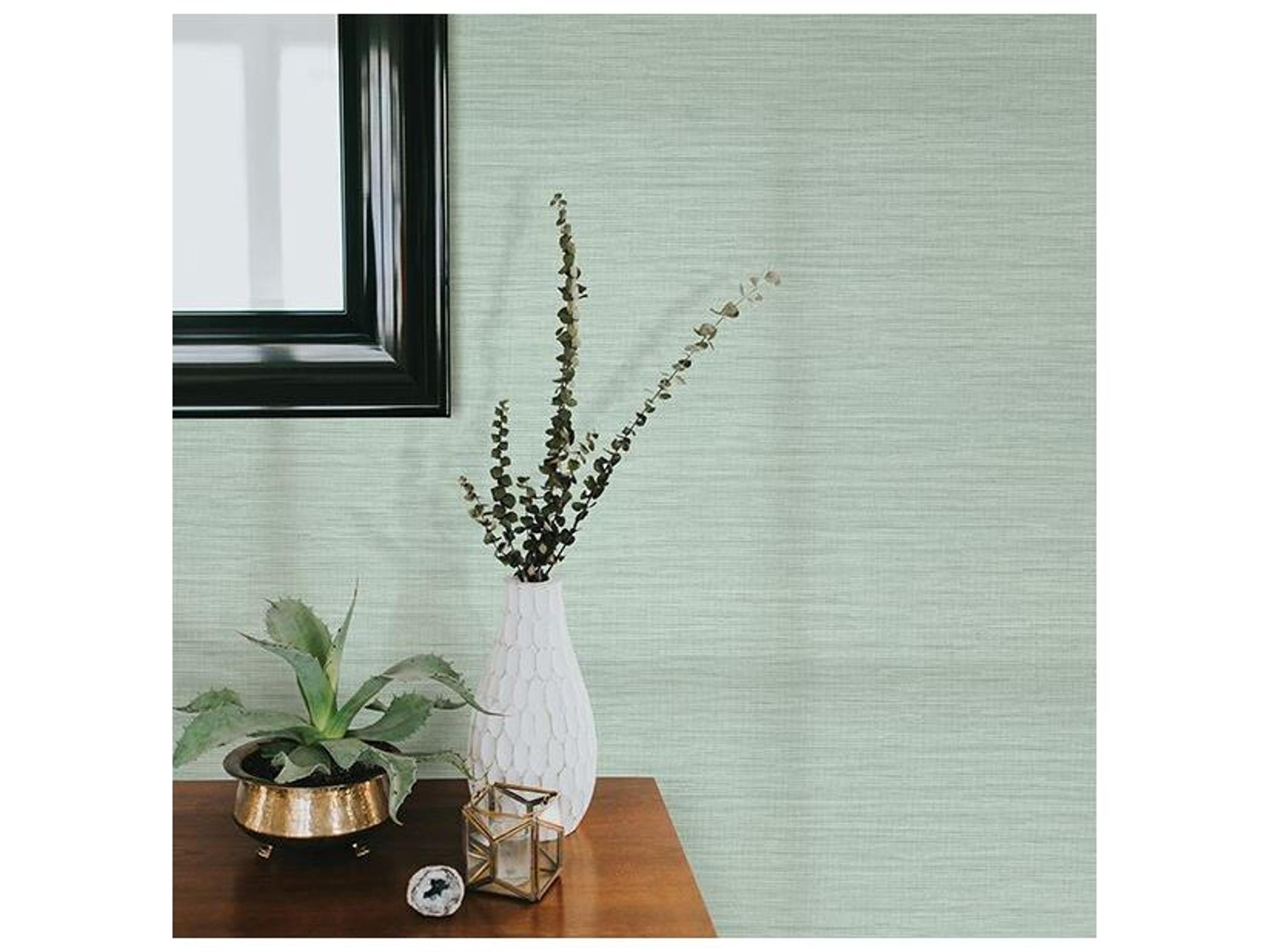 Brewster Home Fashions Warner Textures Giana Turquoise Horizontal Silk Wallpaper
