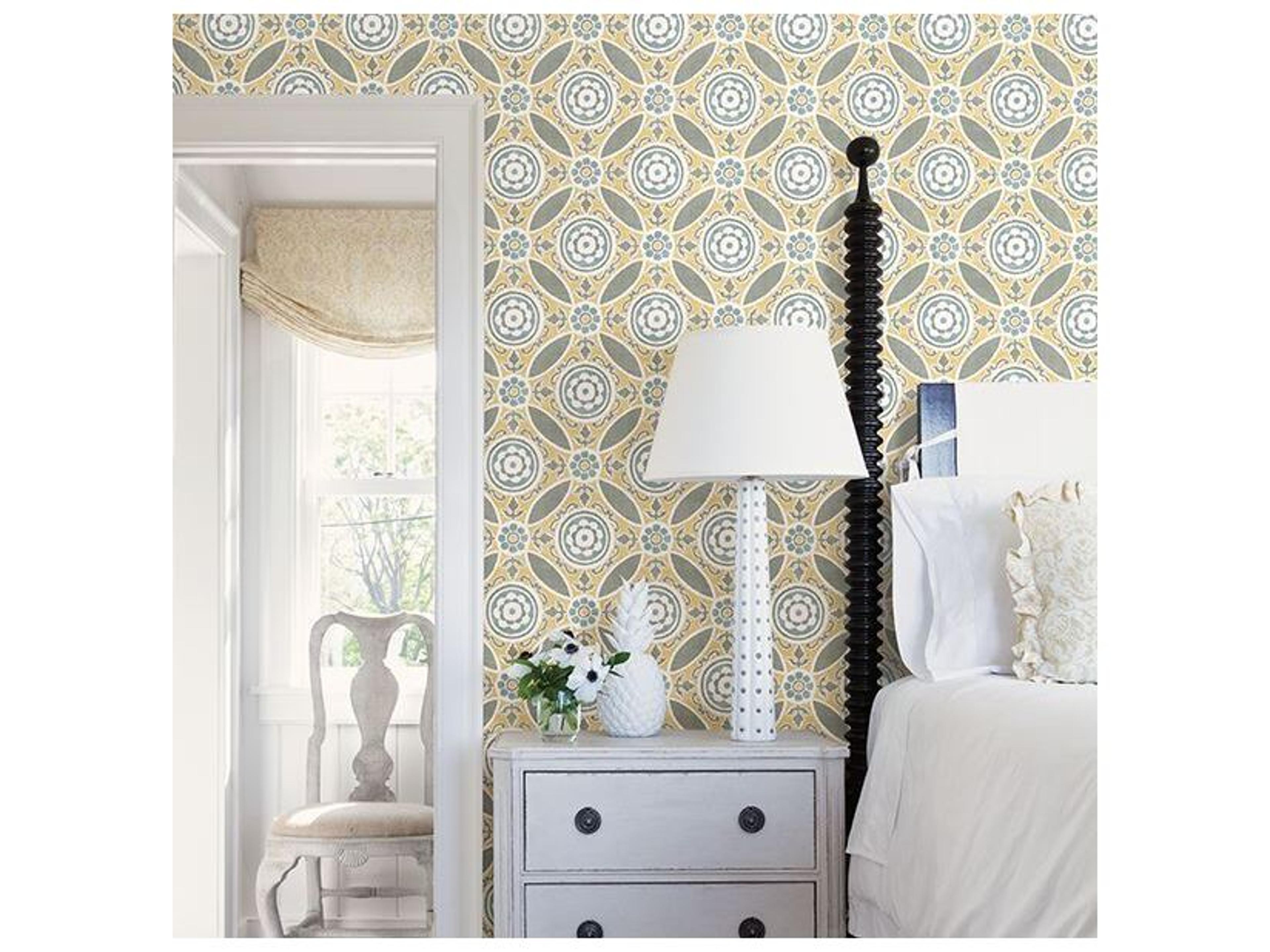 Brewster Home Fashions A-street Prints Maya Yellow Medallion Wallpaper