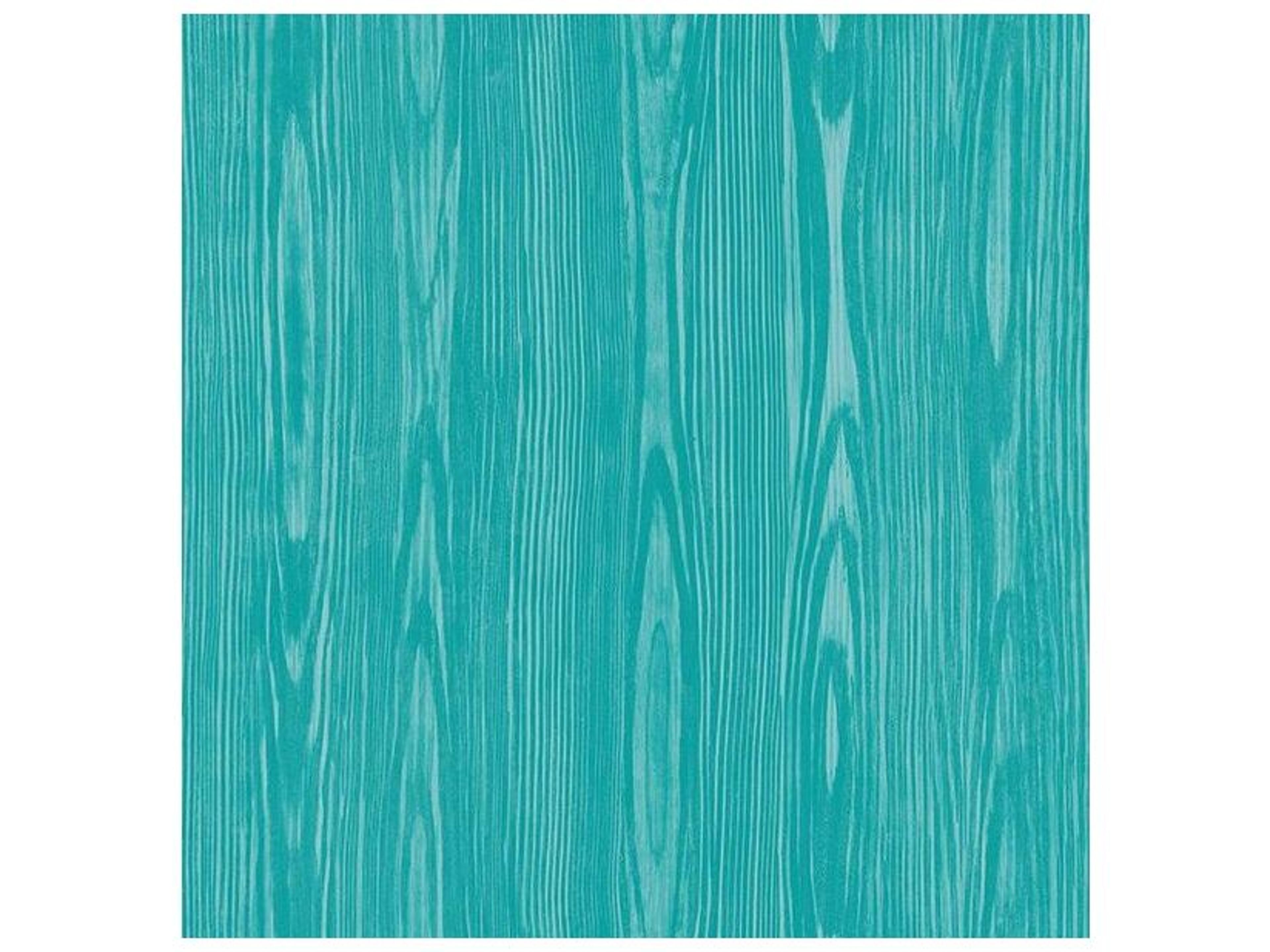 Illusion Aqua Faux Wood Unpasted Wallpaper