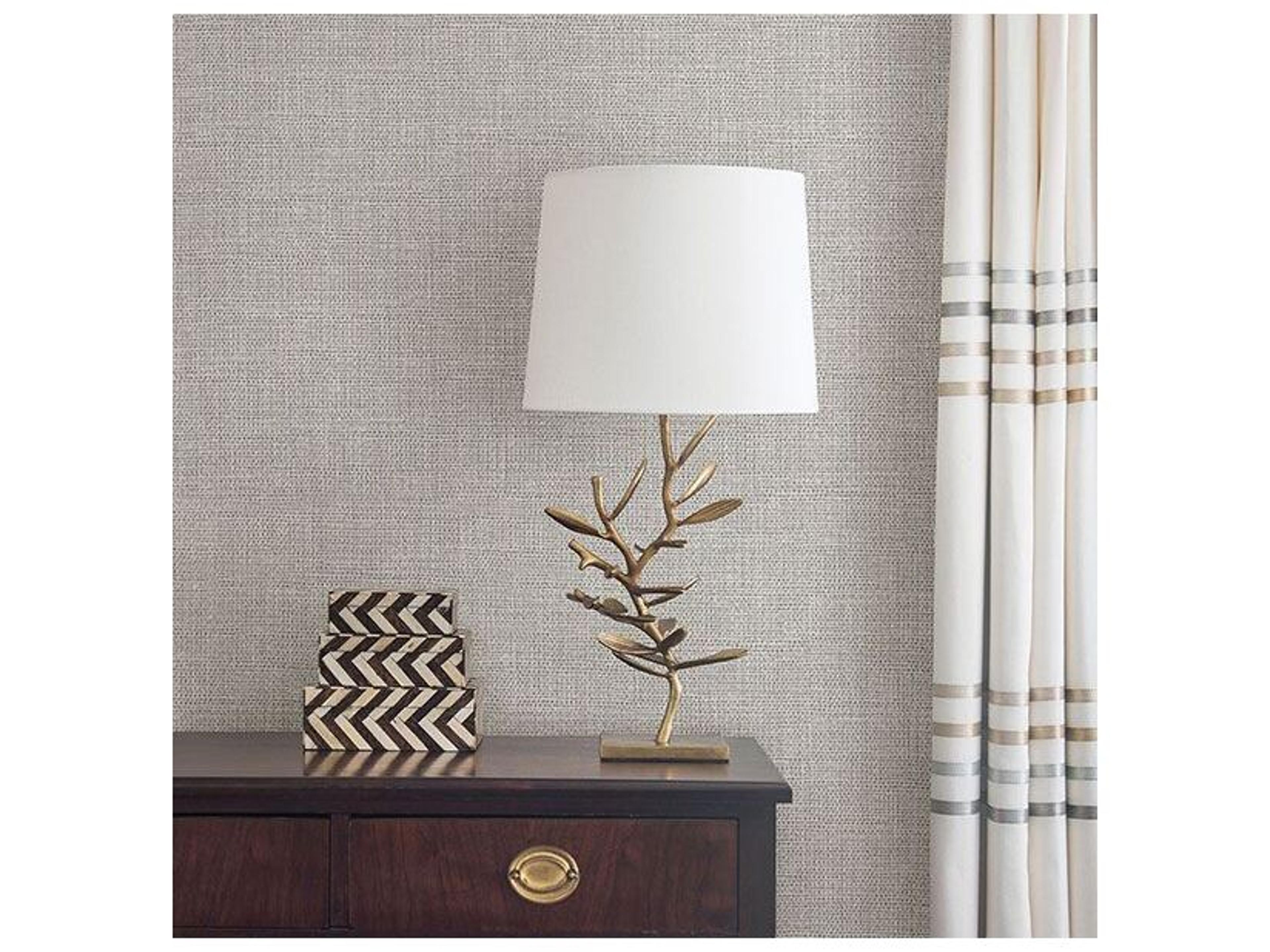 Brewster Home Fashions Warner Textures Bohemian Bling Grey Basketweave Wallpaper