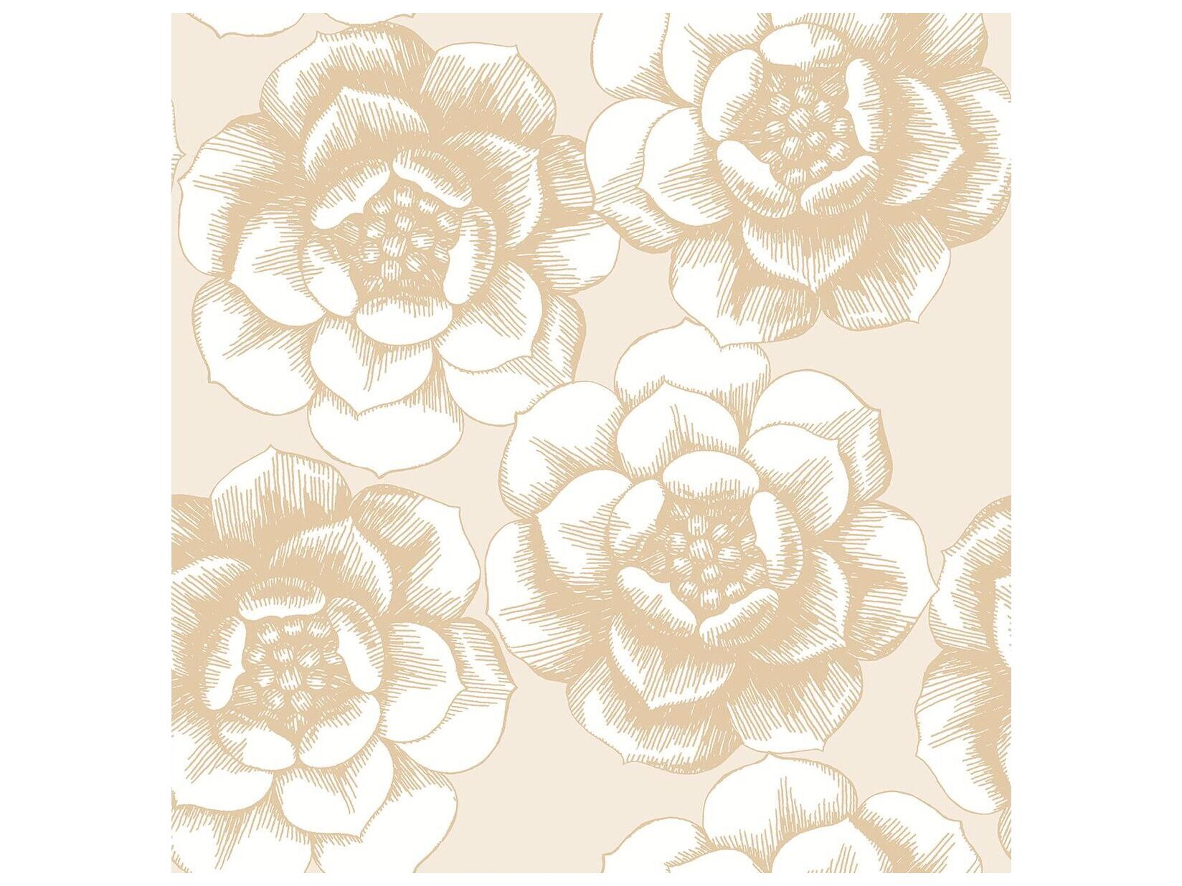 Brewster Home Fashions A-street Prints Fanciful Gold Floral Wallpaper