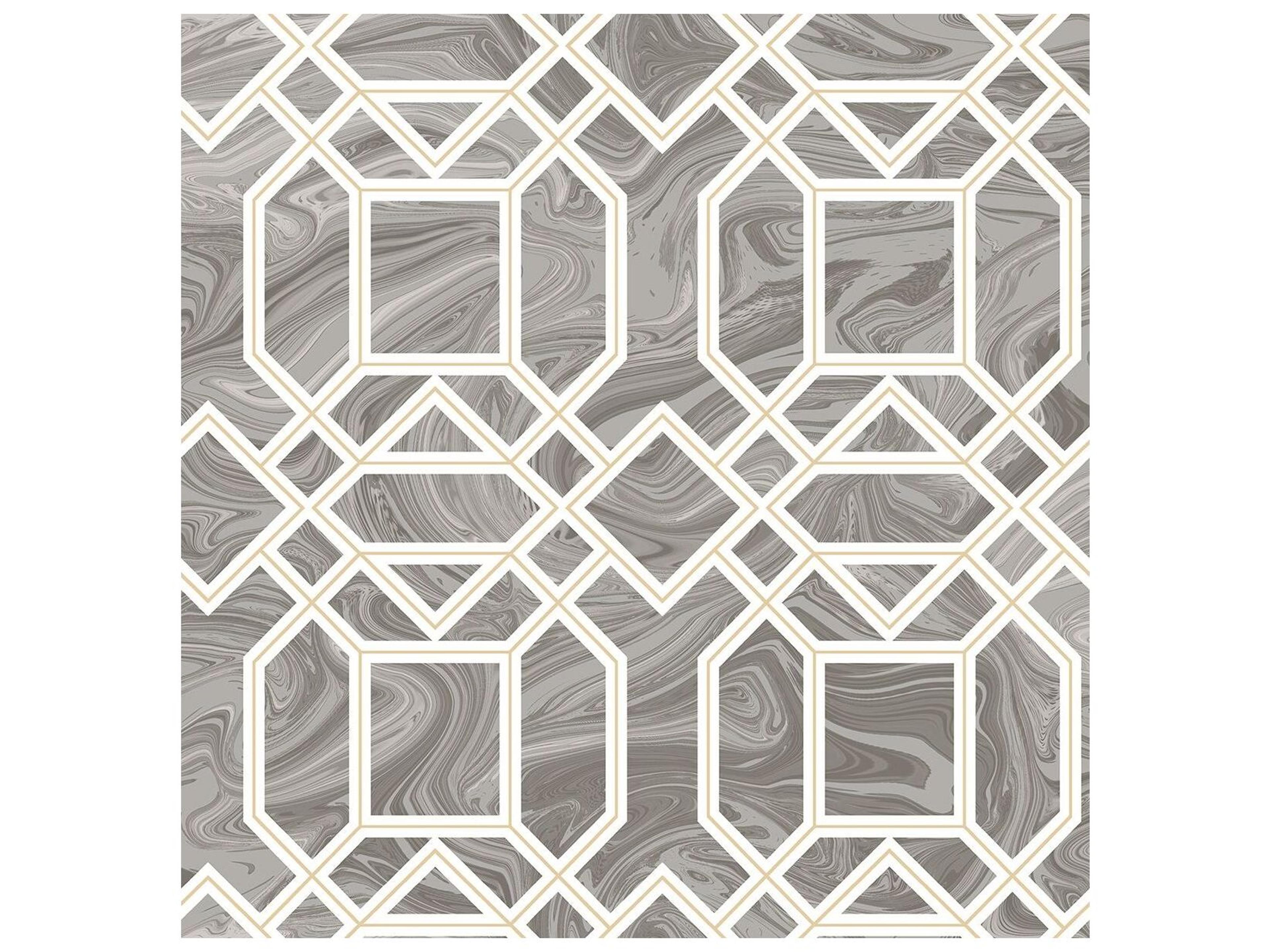 A-street Prints Daphne Grey Trellis Wallpaper