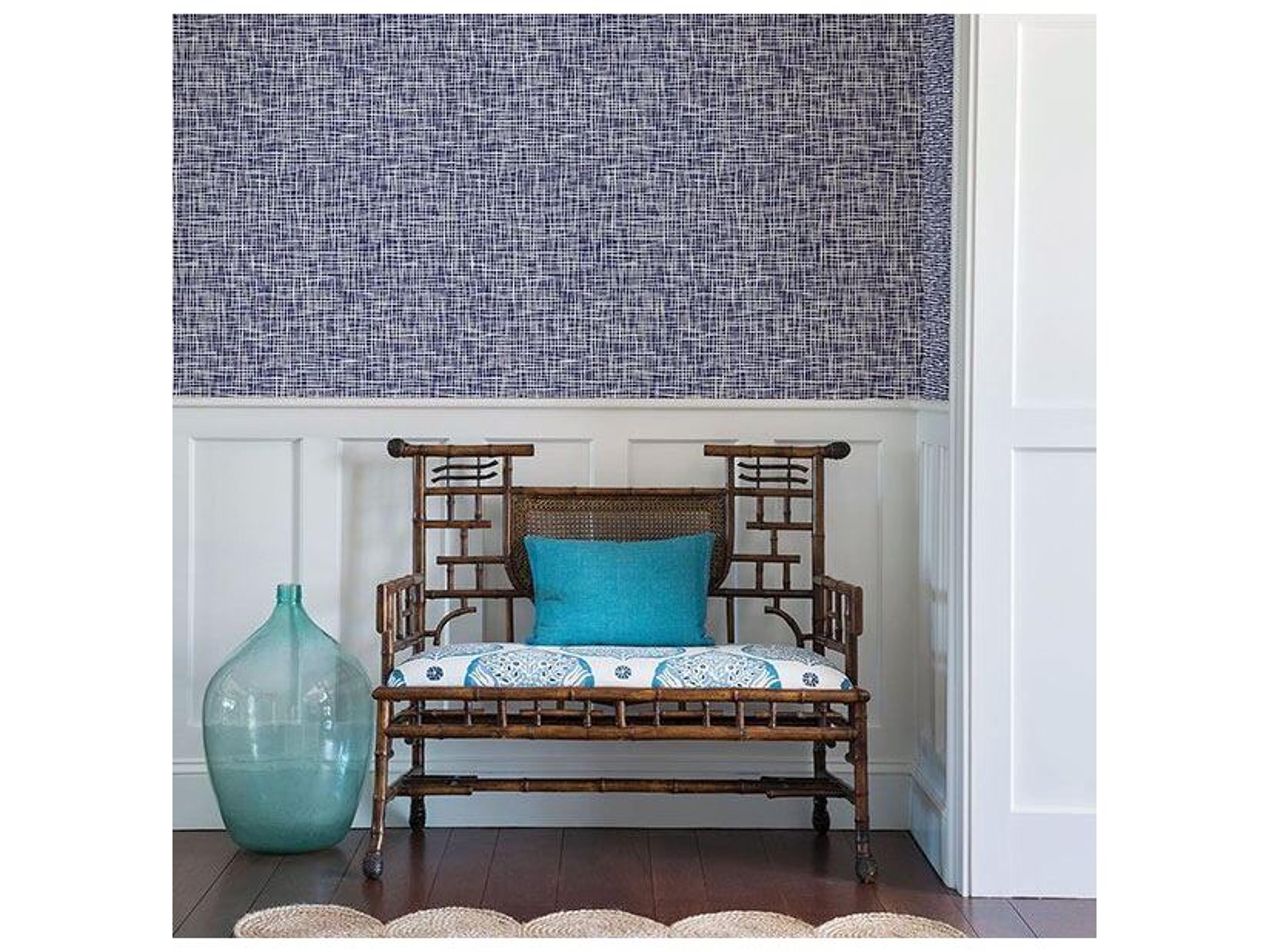 Brewster Home Fashions A-street Prints Shanti Blue Grid Wallpaper