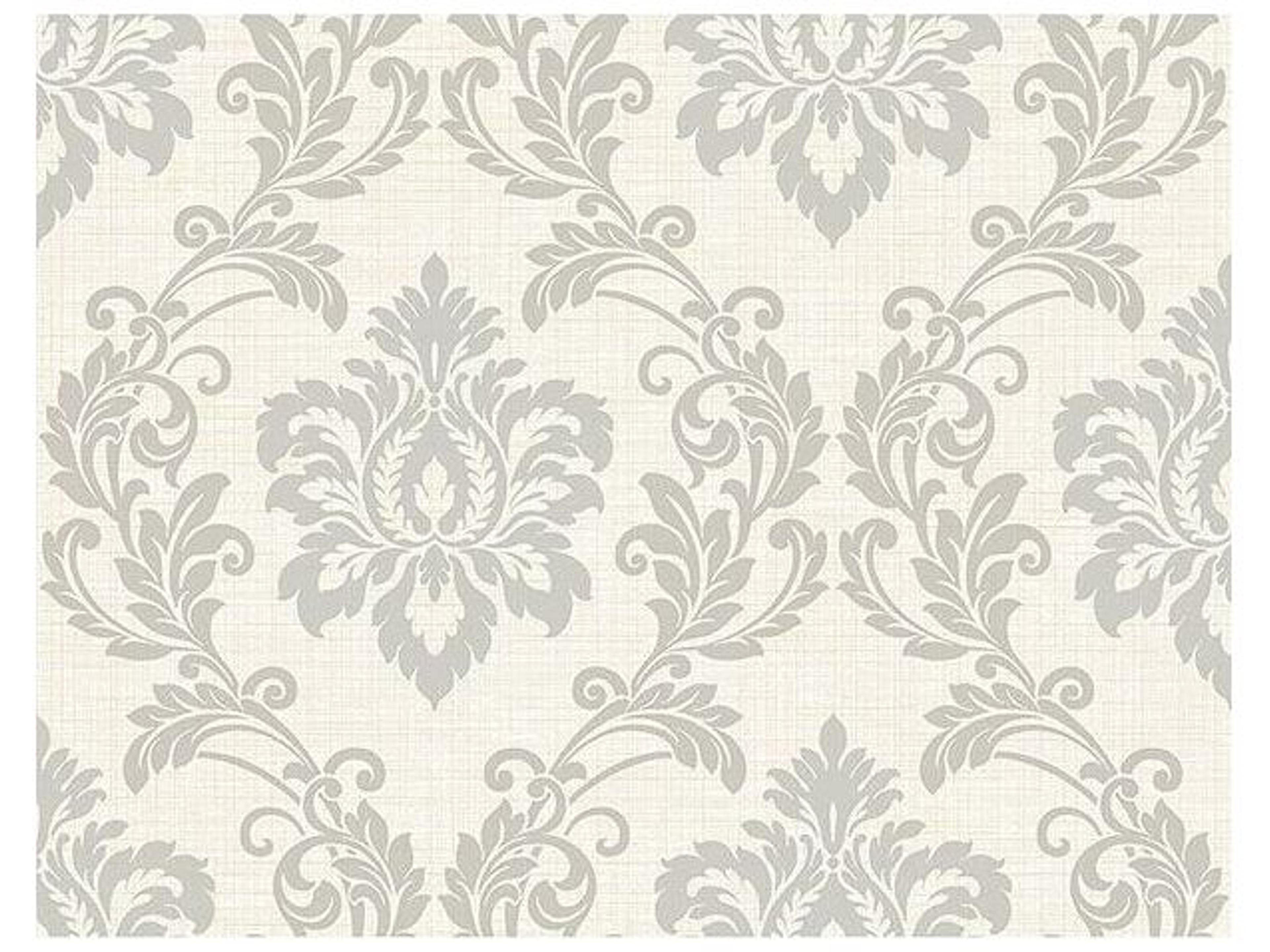 Kenneth James Adela Ivory Twill Damask Wallpaper