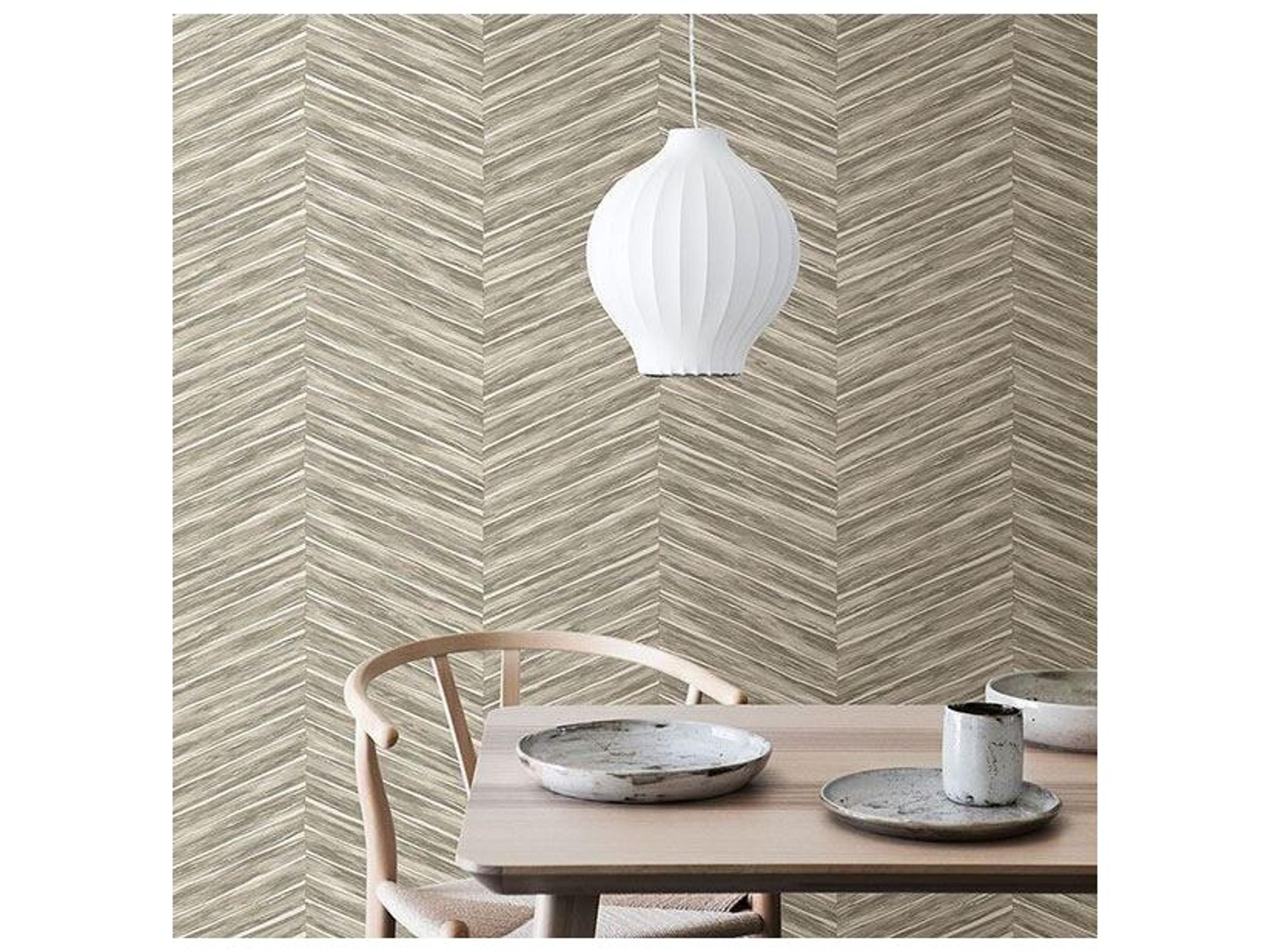 Brewster Home Fashions Kitchen & Bath Essentials Aldie Beige Chevron Weave Wallpaper