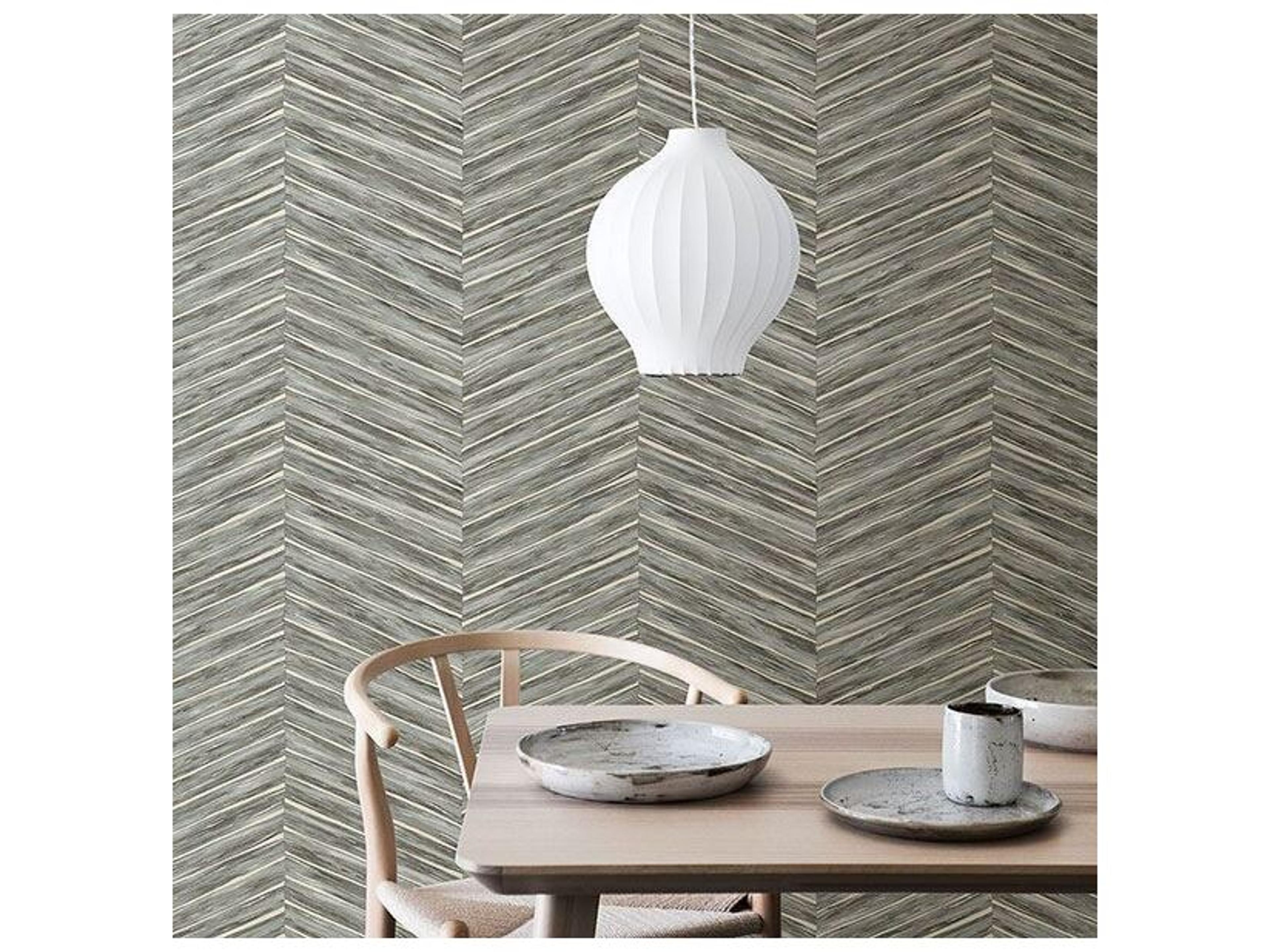 Brewster Home Fashions Kitchen & Bath Essentials Aldie Light Blue Chevron Weave Wallpaper