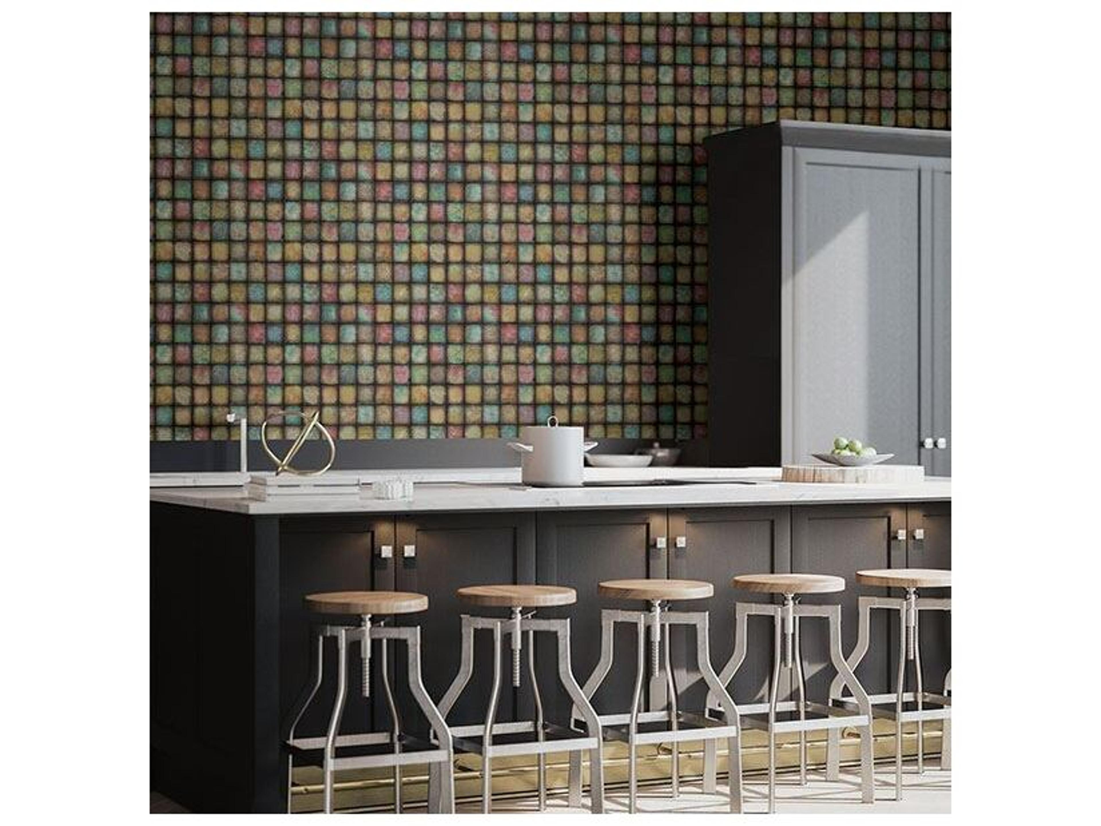 Brewster Home Fashions Kitchen & Bath Essentials Soucy Multicolor Tiles Wallpaper