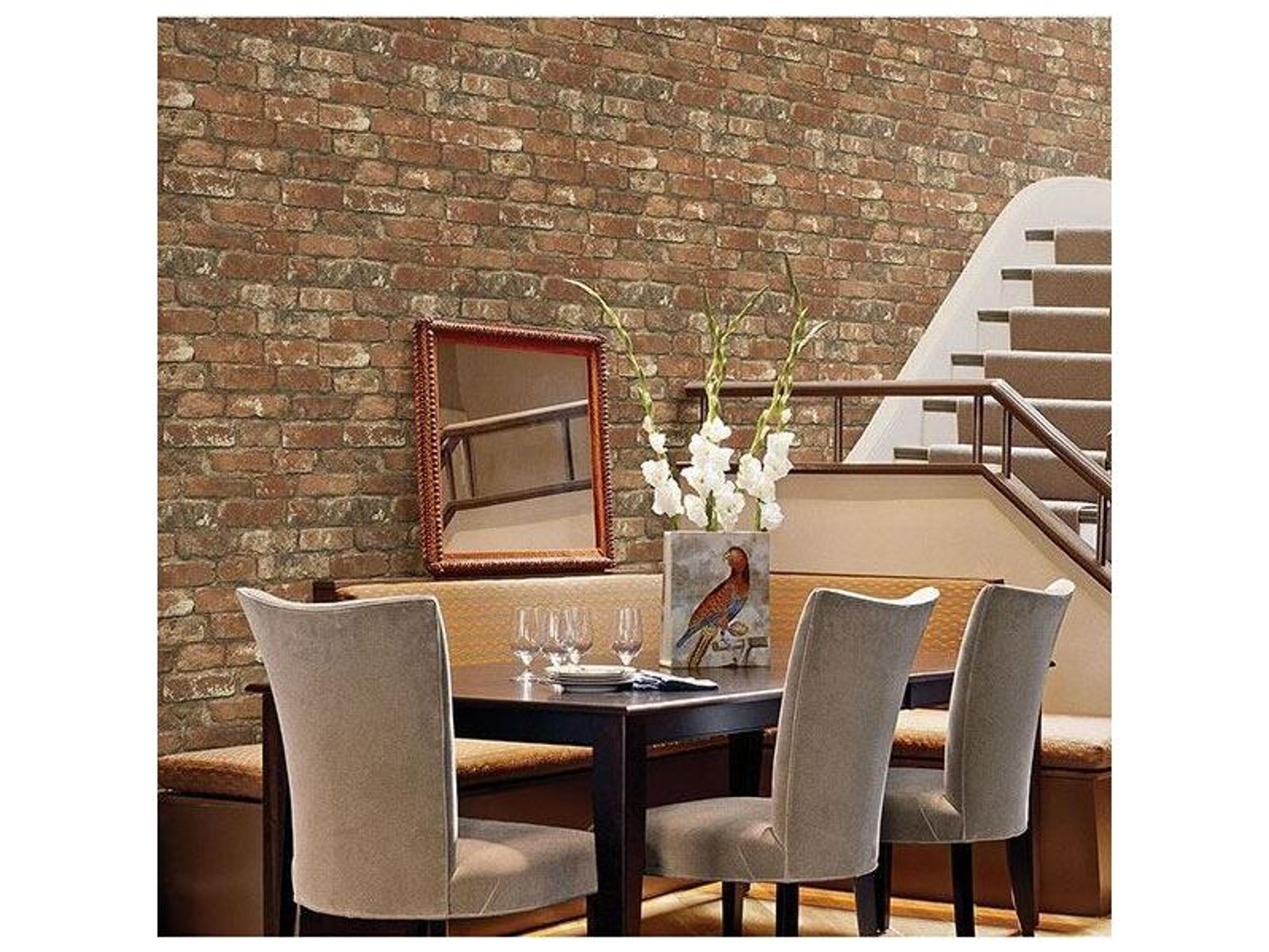 Brewster Home Fashions Techniques & Finishes Iii Davis Red Brick Wallpaper