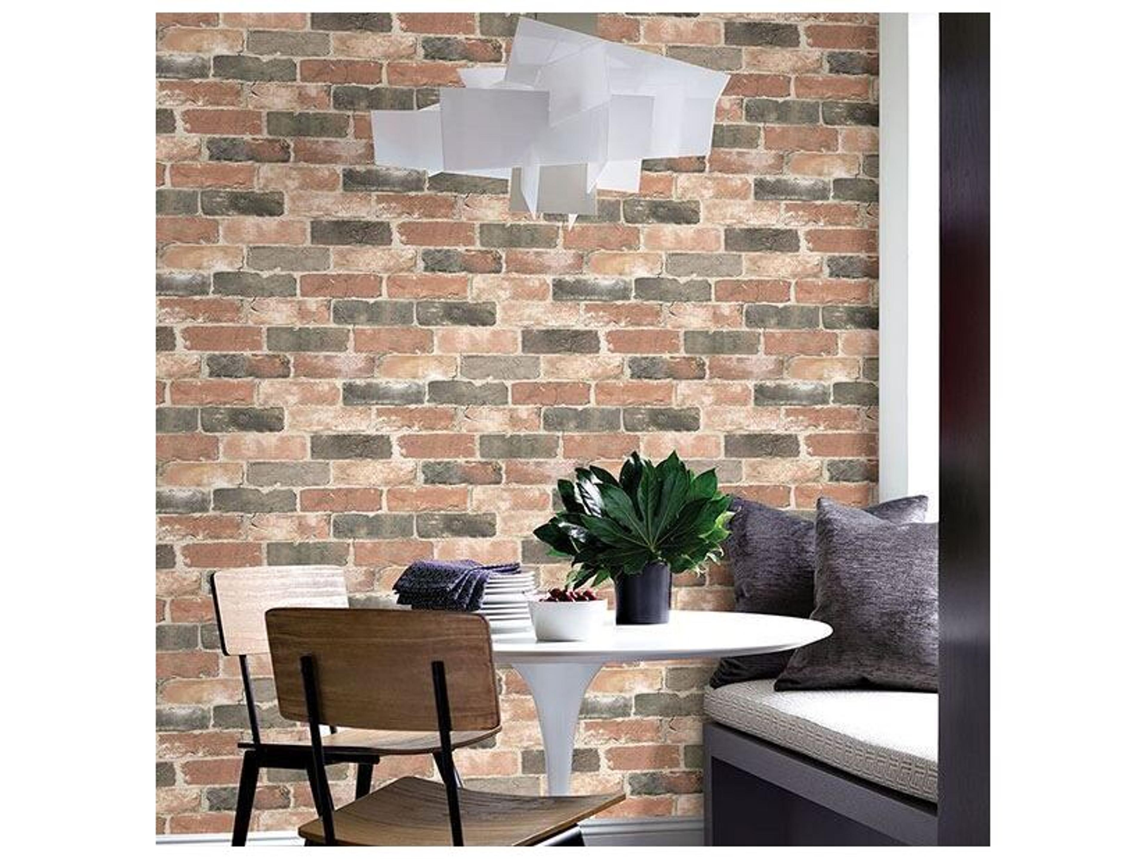 Brewster Home Fashions Techniques & Finishes Iii Adams Multicolor Reclaimed Bricks Wallpaper