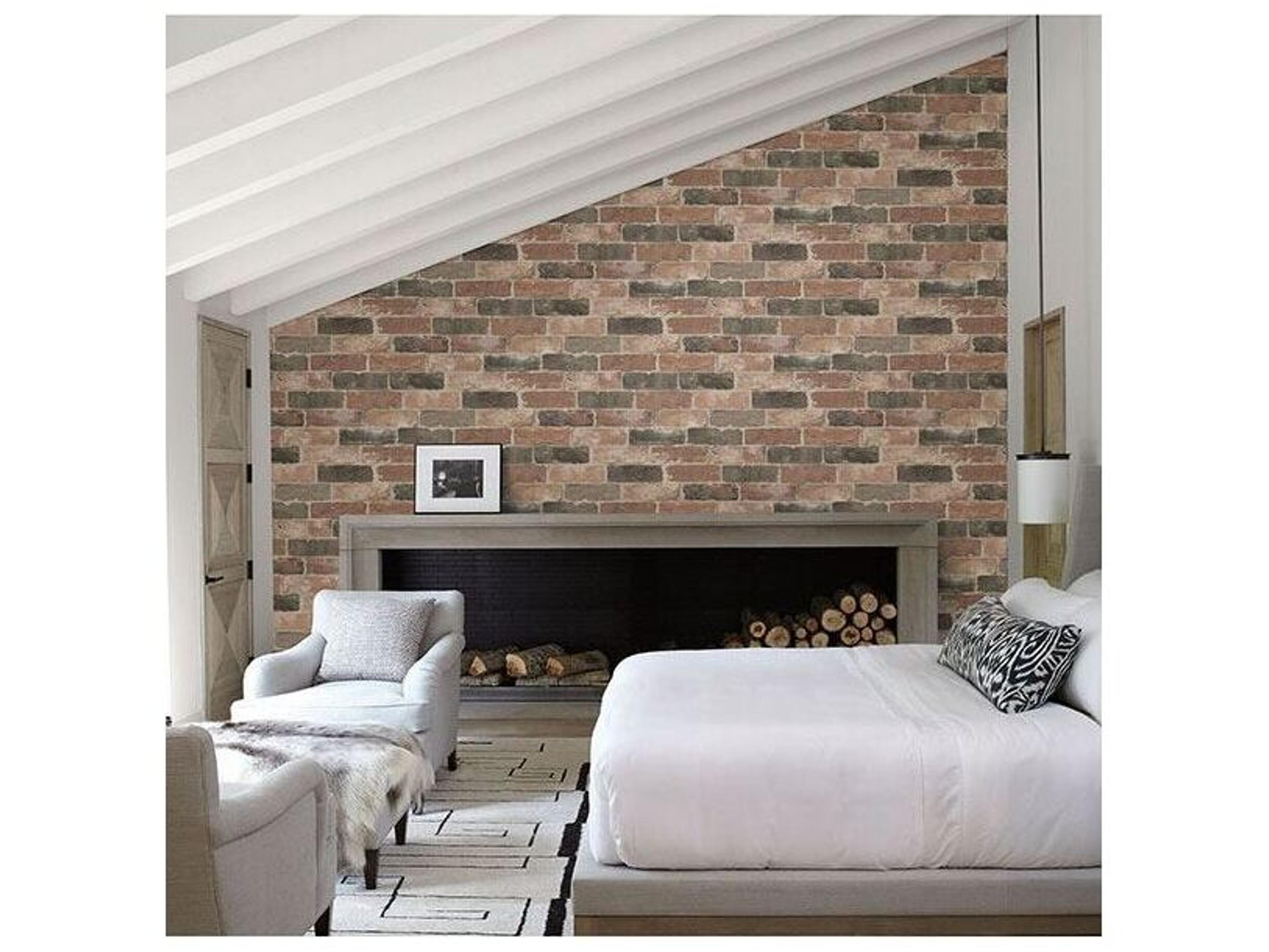 Brewster Home Fashions Techniques & Finishes Iii Adams Multicolor Reclaimed Bricks Wallpaper