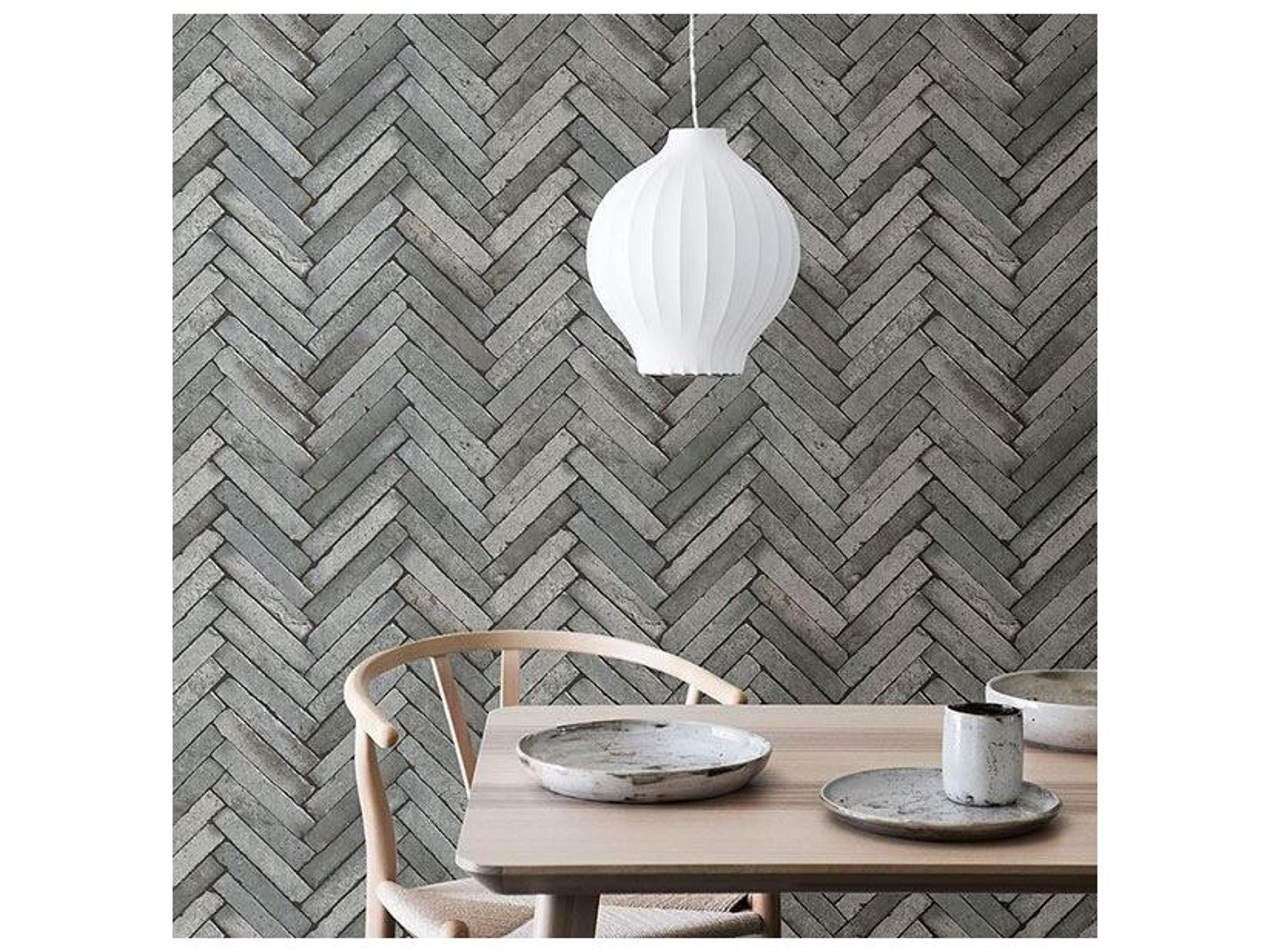 Brewster Home Fashions Techniques & Finishes Iii Arrow Grey Diagonal Slate Wallpaper