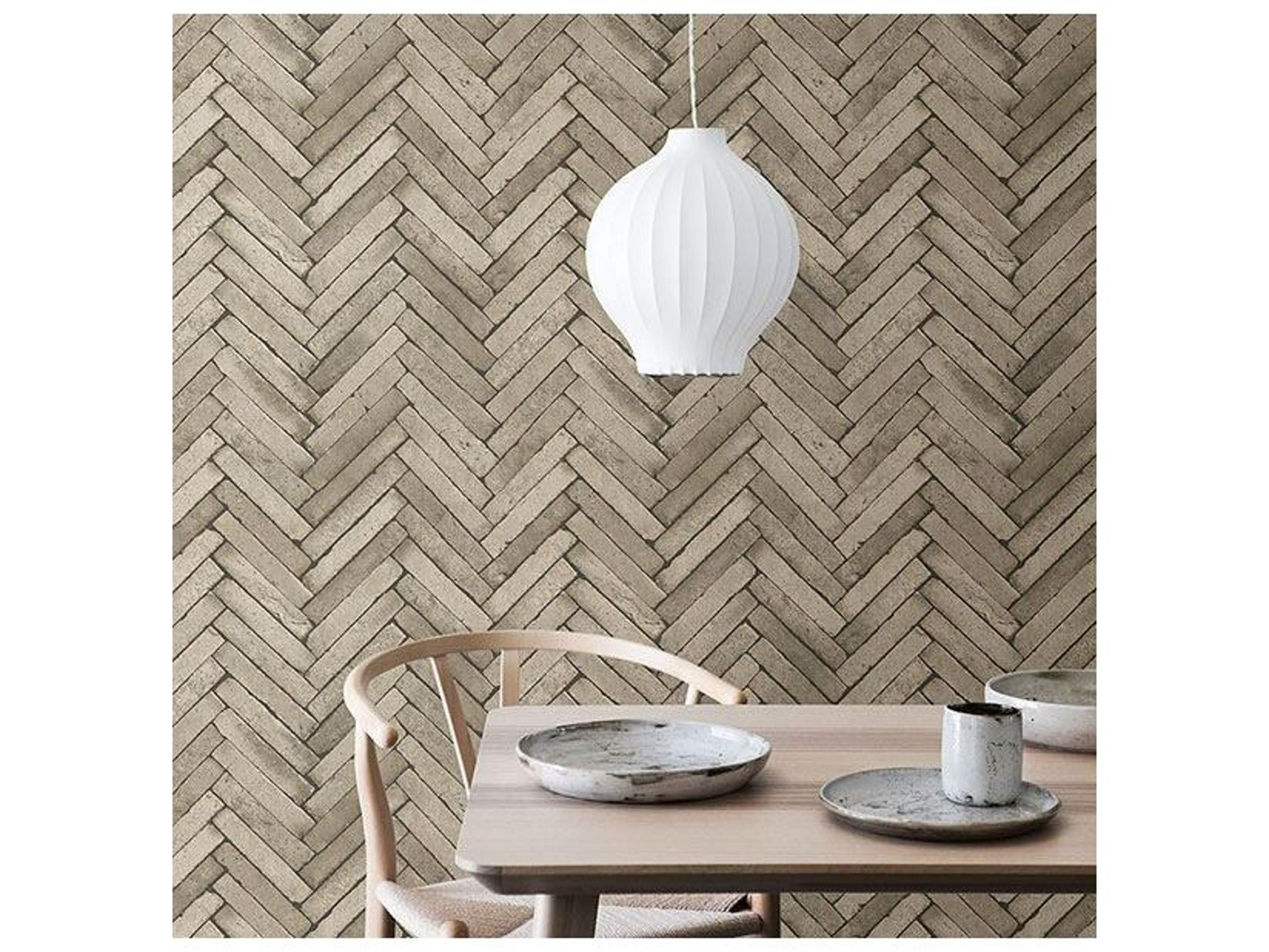 Brewster Home Fashions Techniques & Finishes Iii Arrow Neutral Diagonal Slate Wallpaper