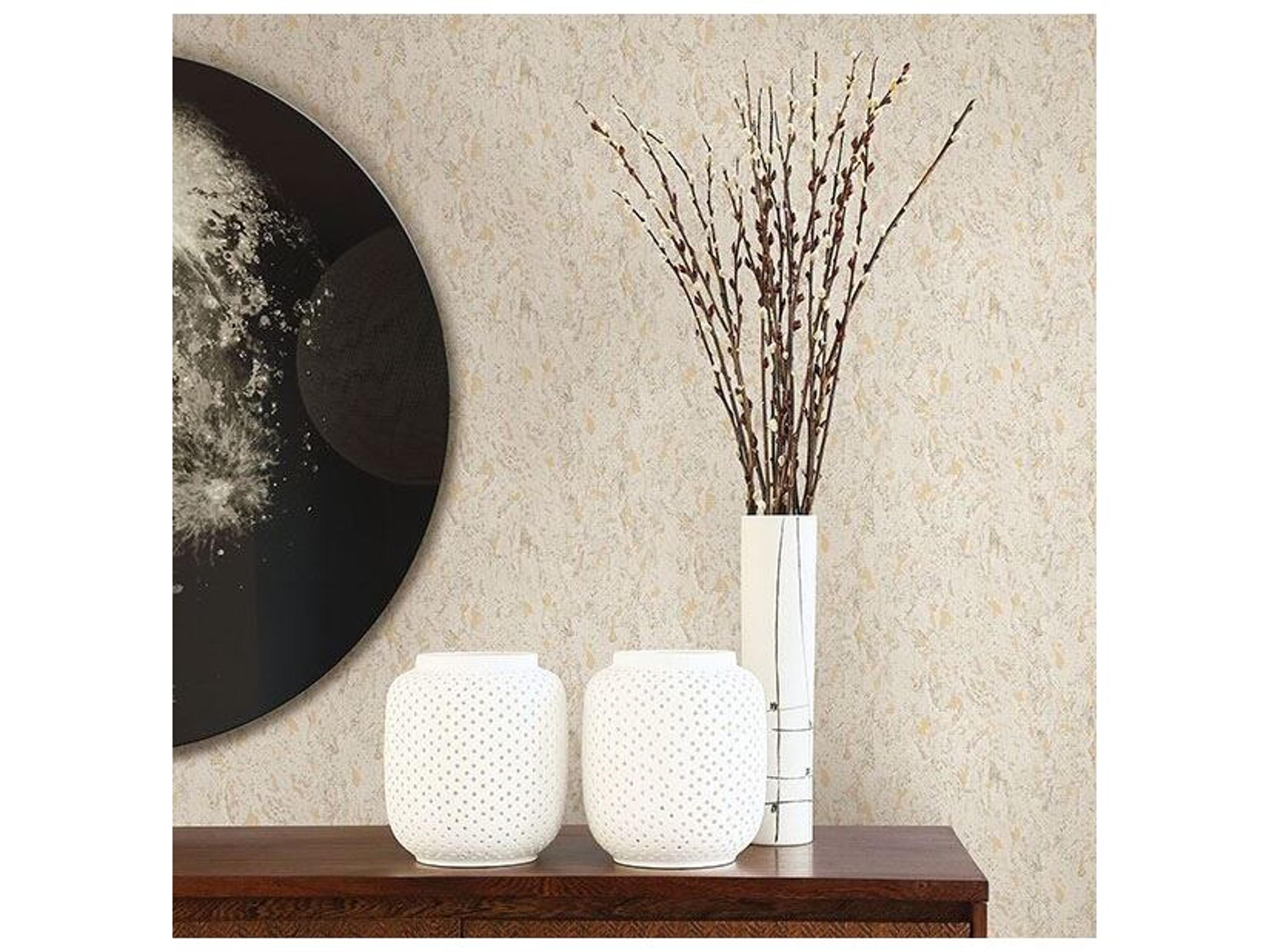Brewster Home Fashions Techniques & Finishes Iii Adrift White Large Faux Cork Wallpaper