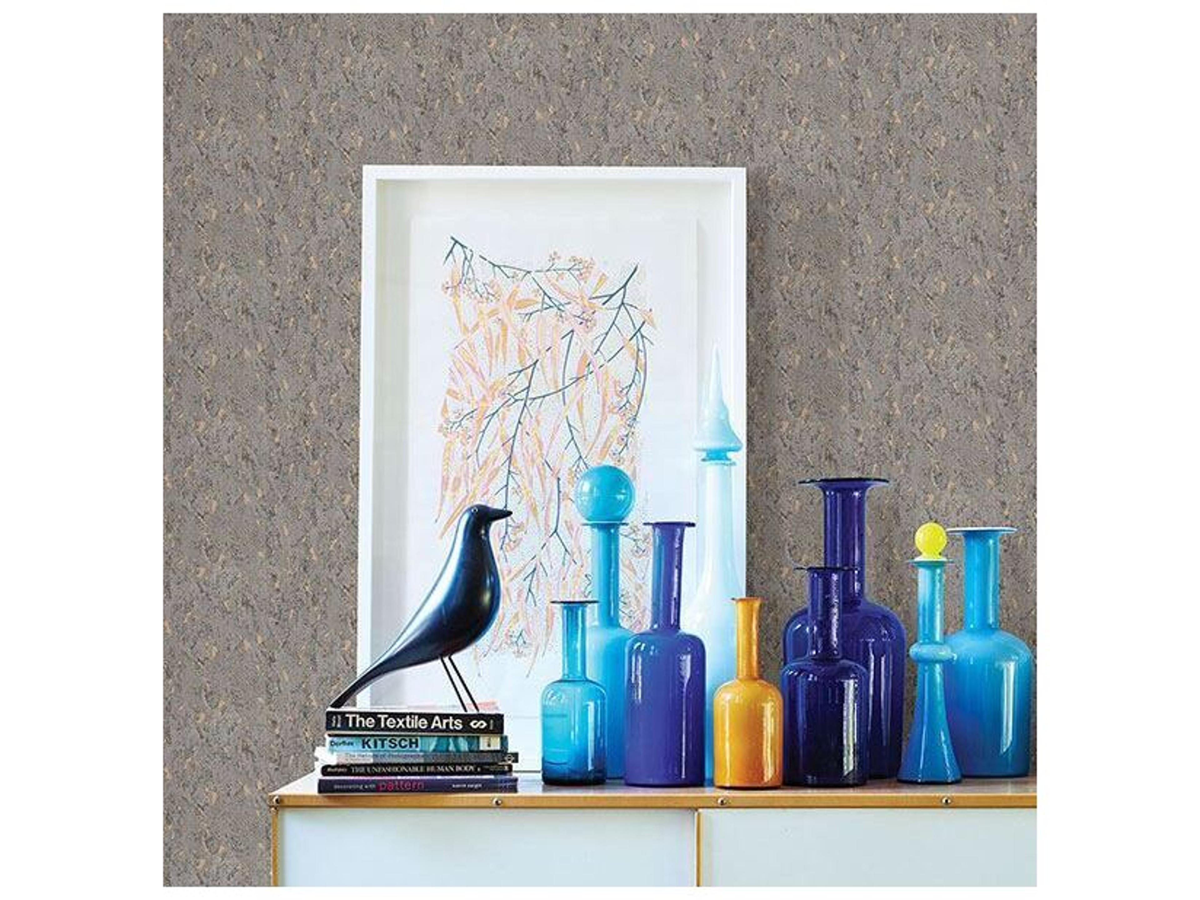 Brewster Home Fashions Techniques & Finishes Iii Adrift Grey Large Faux Cork Wallpaper