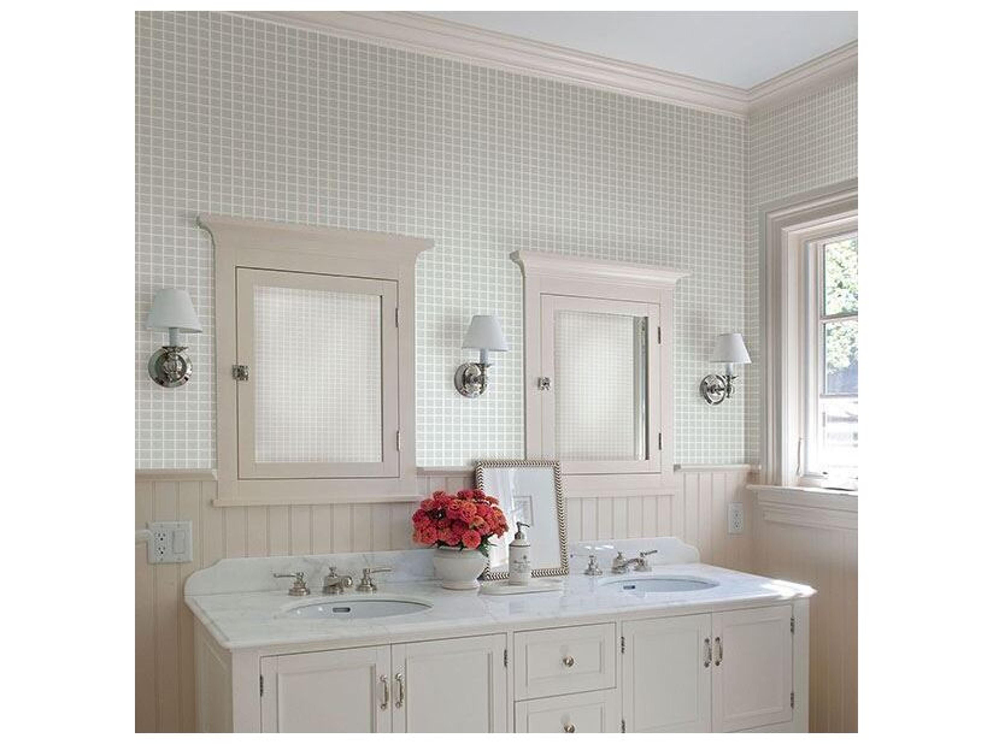 Brewster Home Fashions Techniques & Finishes Iii Tessellate Light Blue Glass Tile Wallpaper