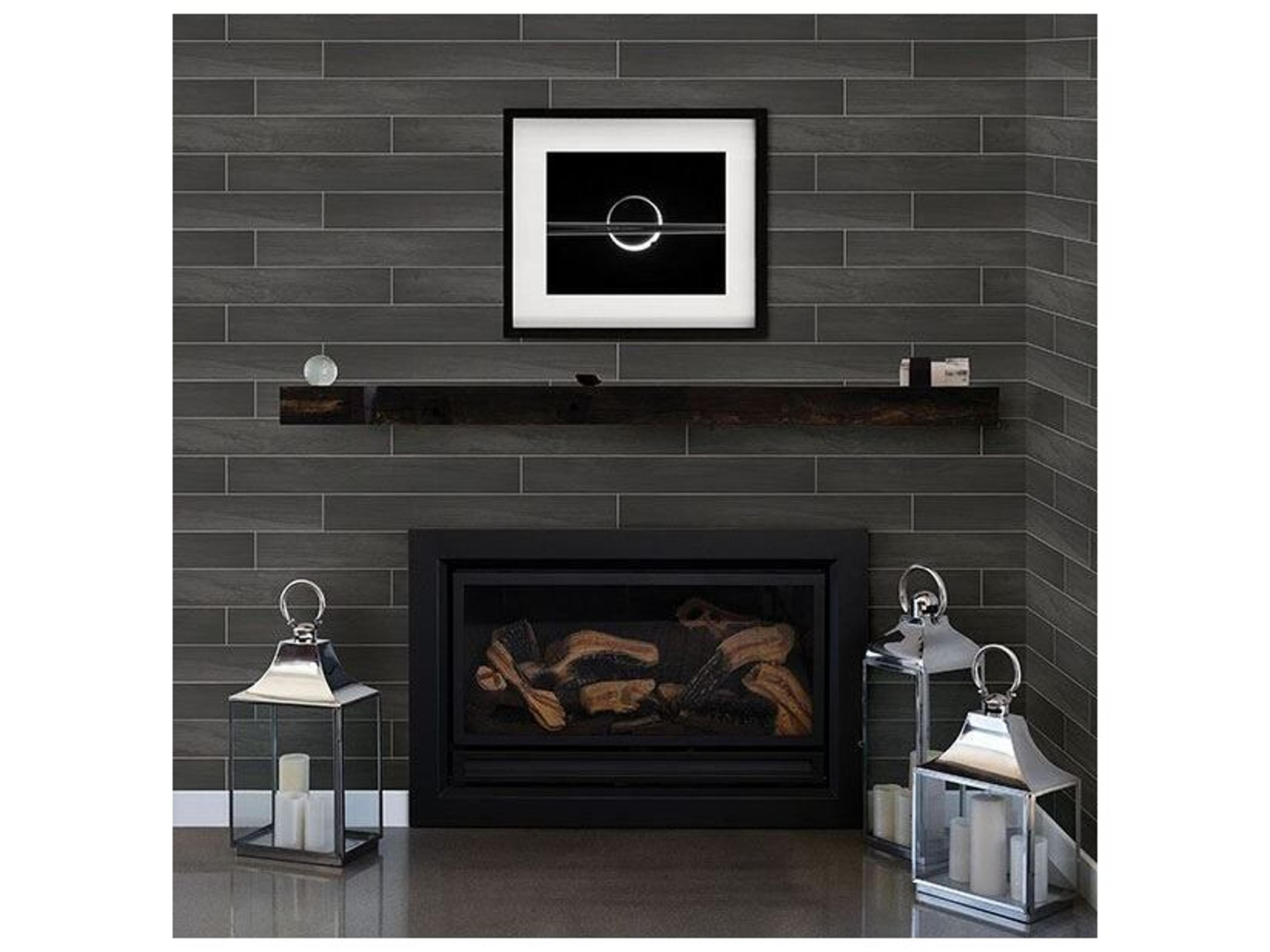 Brewster Home Fashions Techniques & Finishes Iii Nika Black Sleek Wood Wallpaper