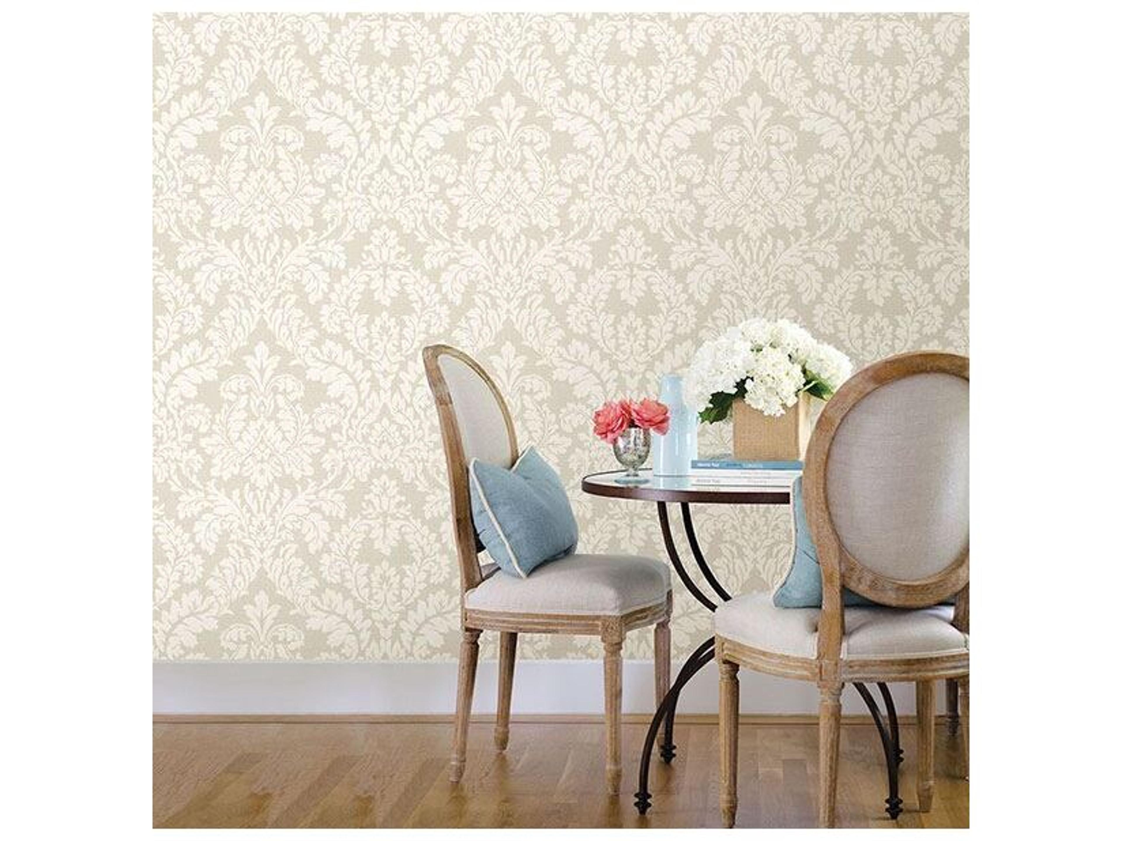 Brewster Home Fashions Advantage Honor Beige Damask Wallpaper Honor Beige Damask Wallpaper