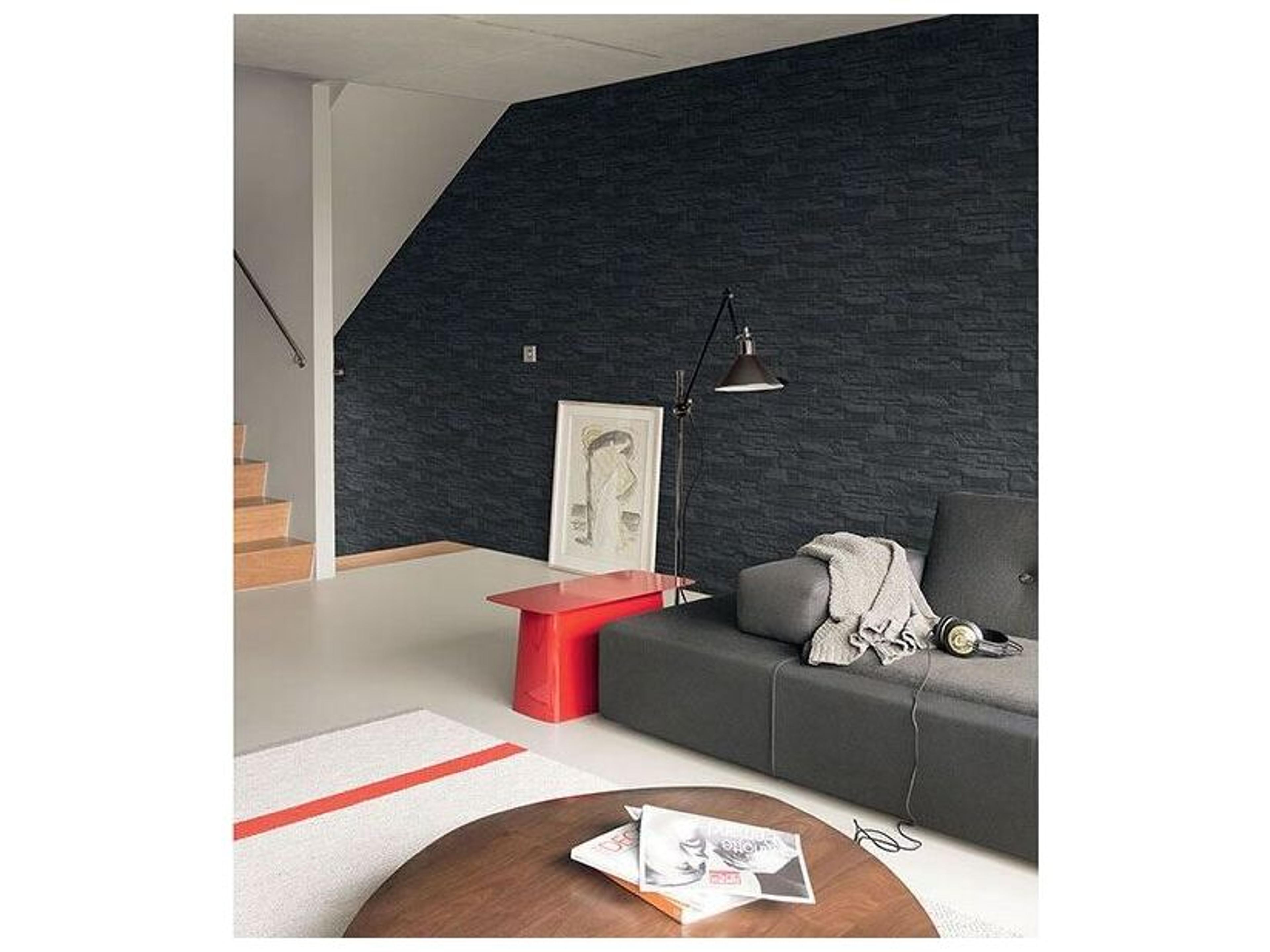 Brewster Home Fashions Advantage Collegiate Charcoal Stacked Slate Wallpaper Collegiate Charcoal Stacked Slate Wallpaper