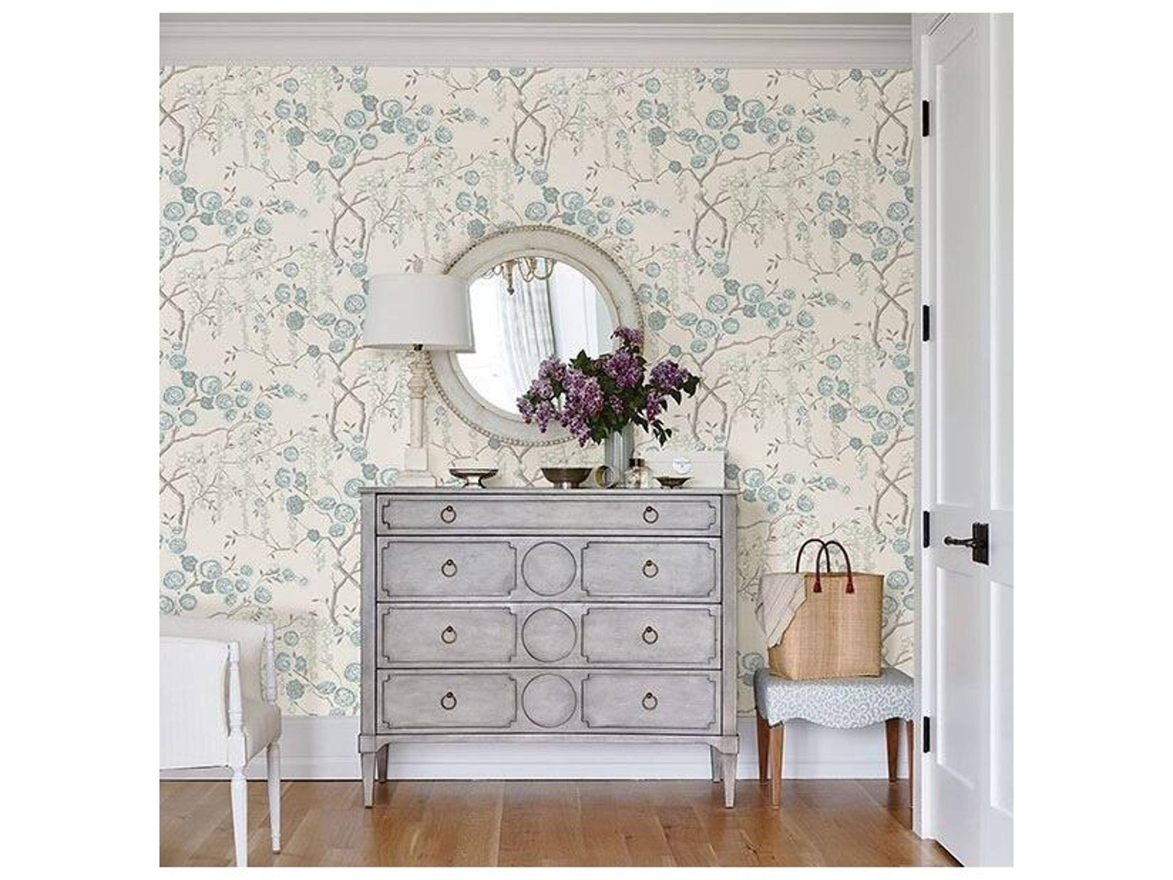 Brewster Home Fashions A-street Prints Aqua Peony Tree Wallpaper