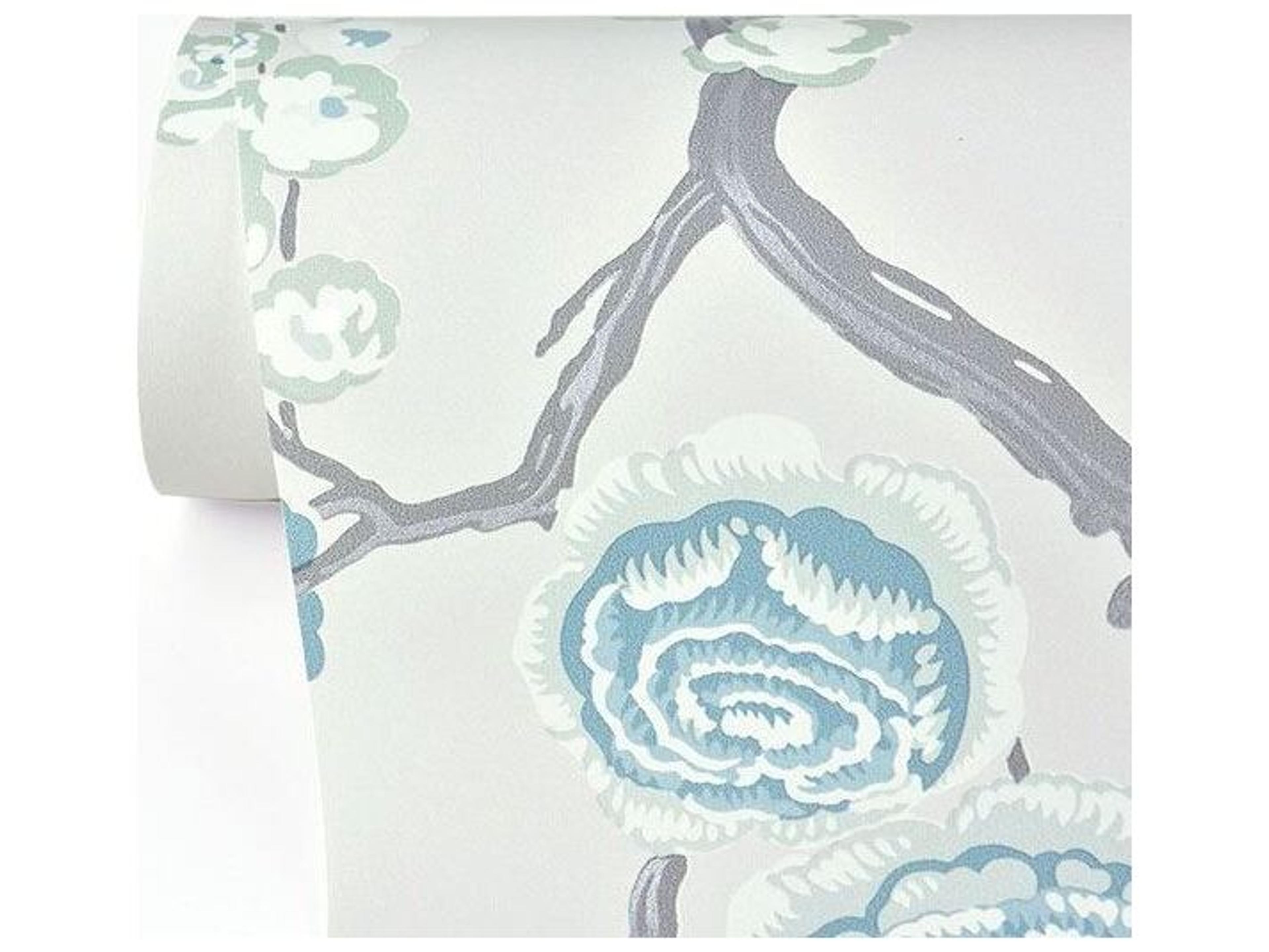 Brewster Home Fashions A-street Prints Aqua Peony Tree Wallpaper