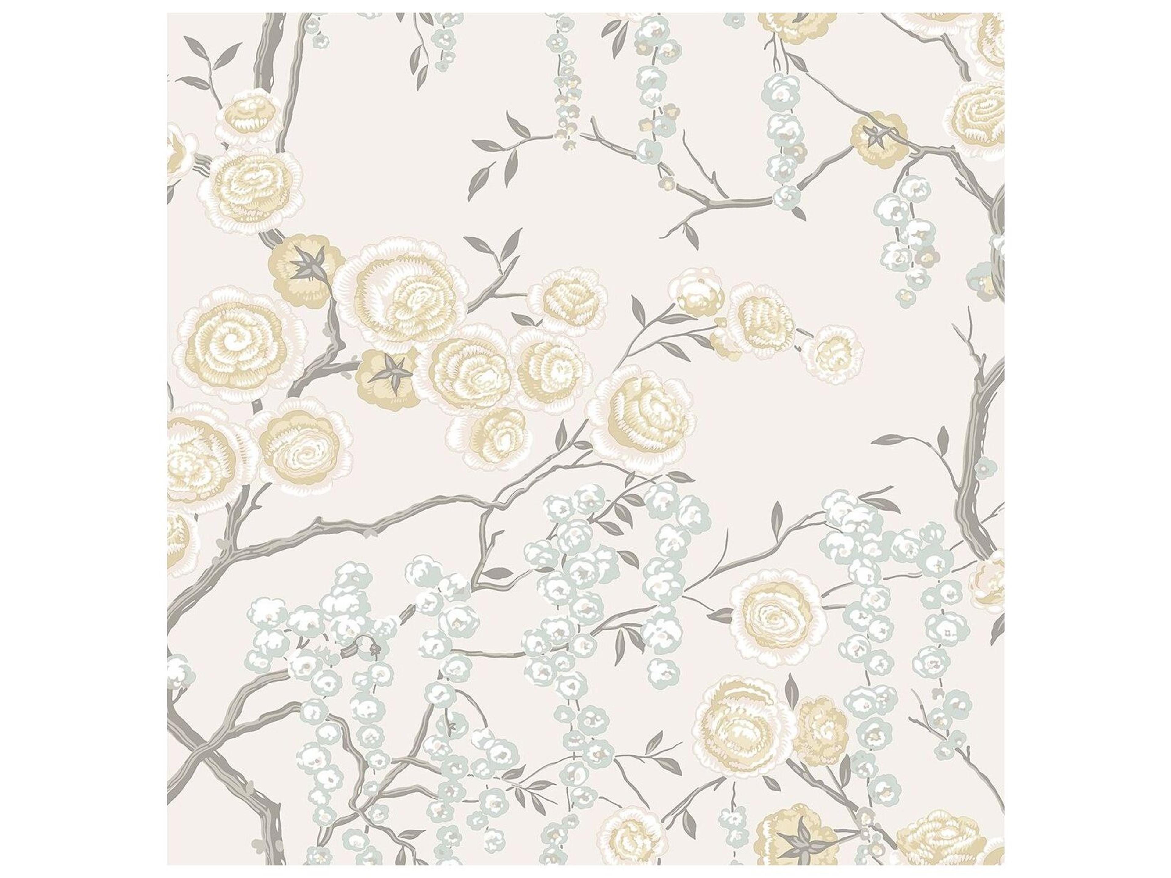 A-street Prints Citrine Peony Tree Wallpaper