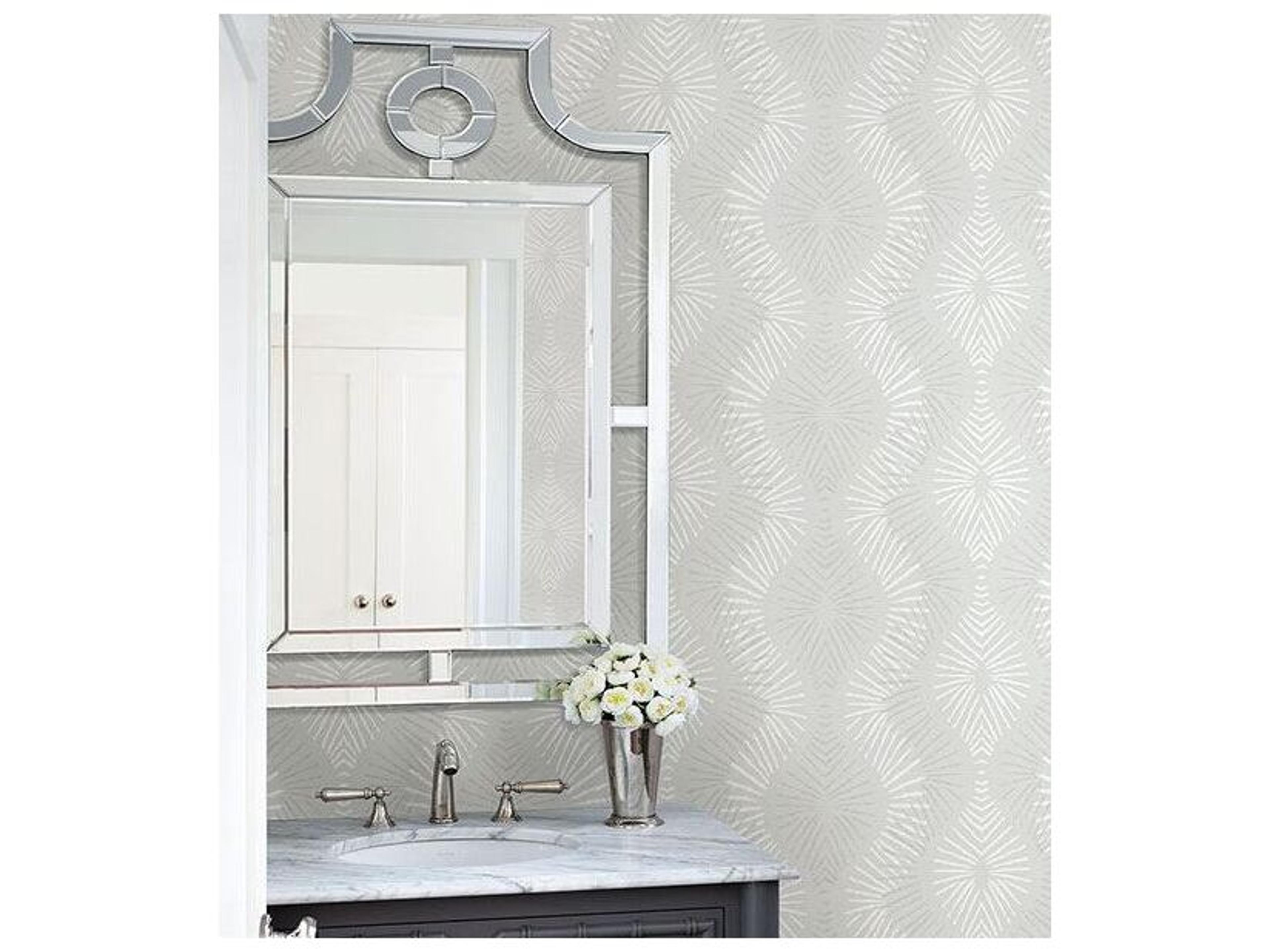 Brewster Home Fashions A-street Prints Feliz Silver Beaded Ogee Wallpaper