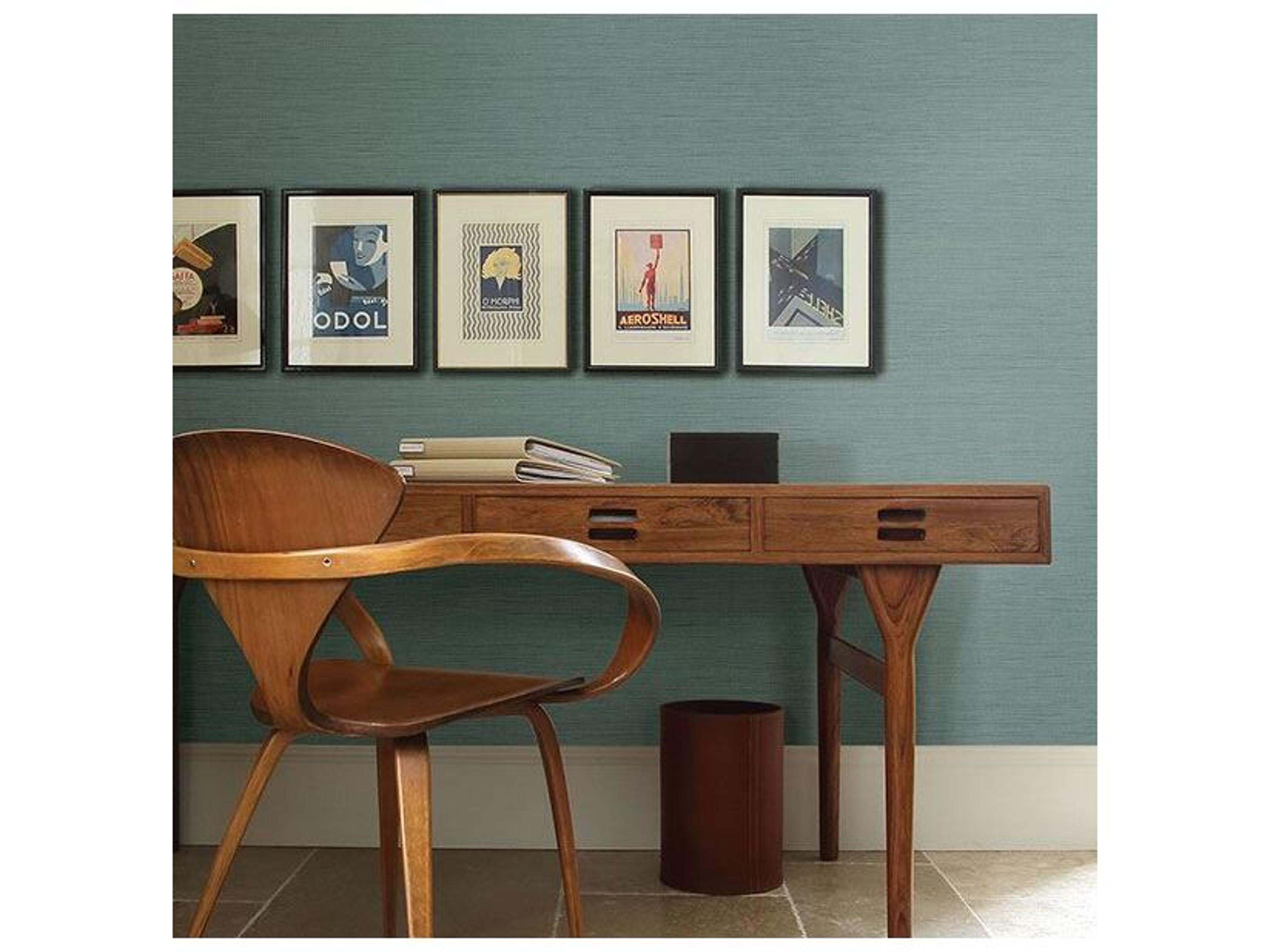 Brewster Home Fashions Warner Textures Citi Teal Woven Texture Wallpaper