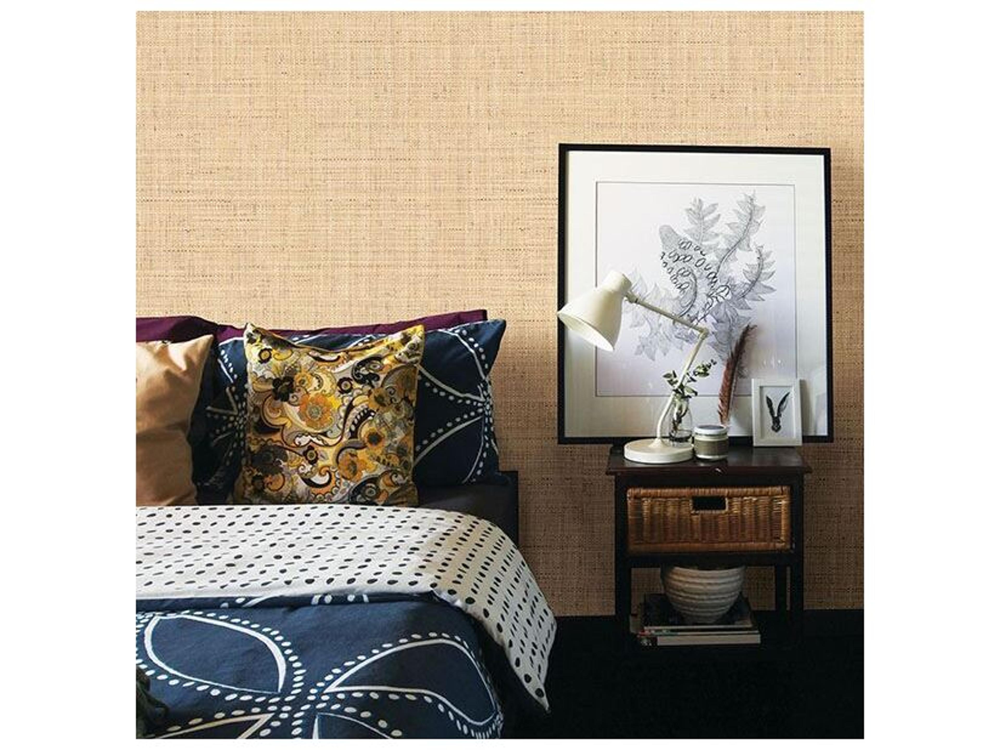 Brewster Home Fashions Warner Textures Tiki Beige Faux Grasscloth Wallpaper