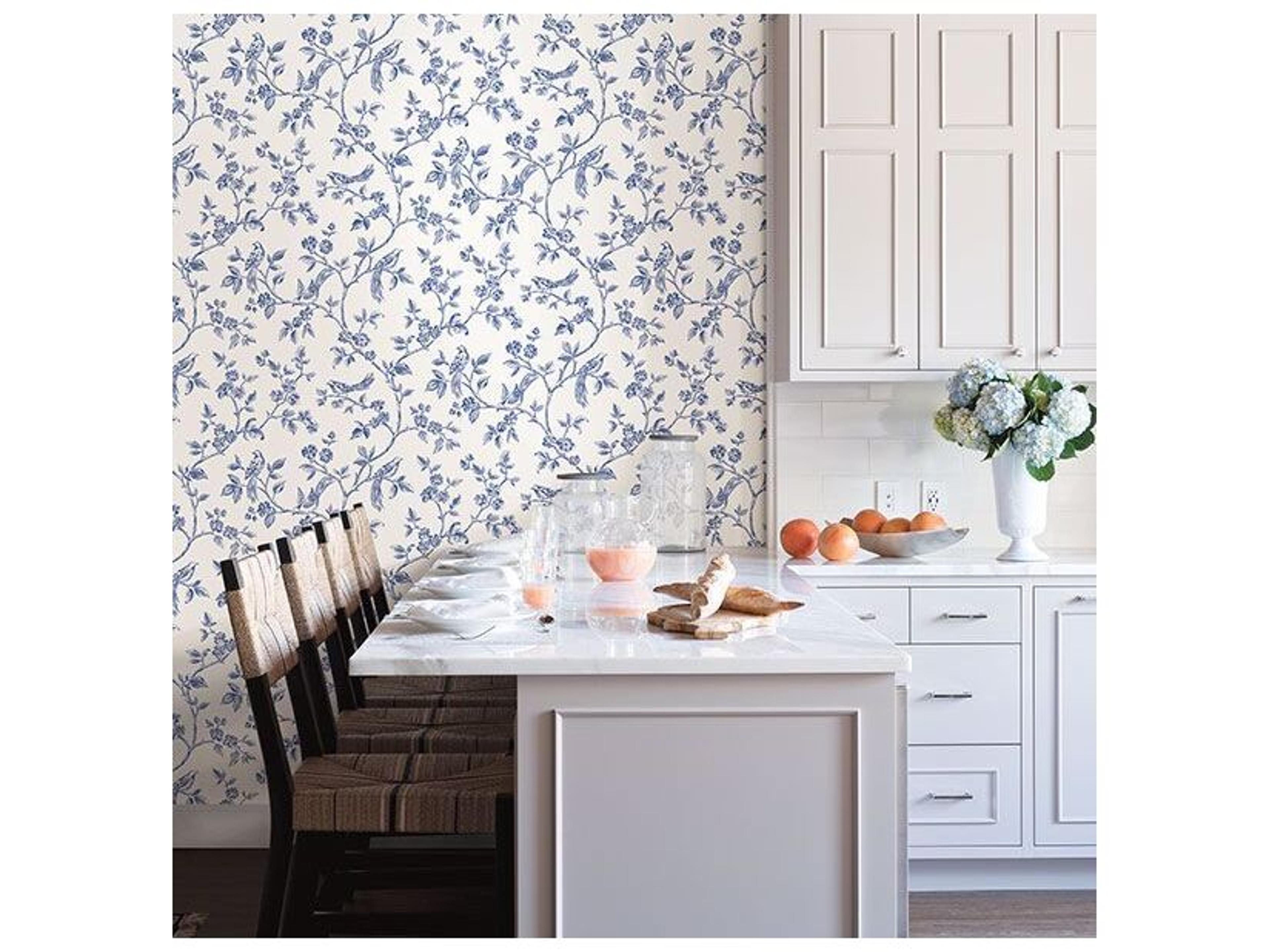 Brewster Home Fashions Advantage Ray Navy Bird Trail Wallpaper Ray Navy Bird Trail Wallpaper