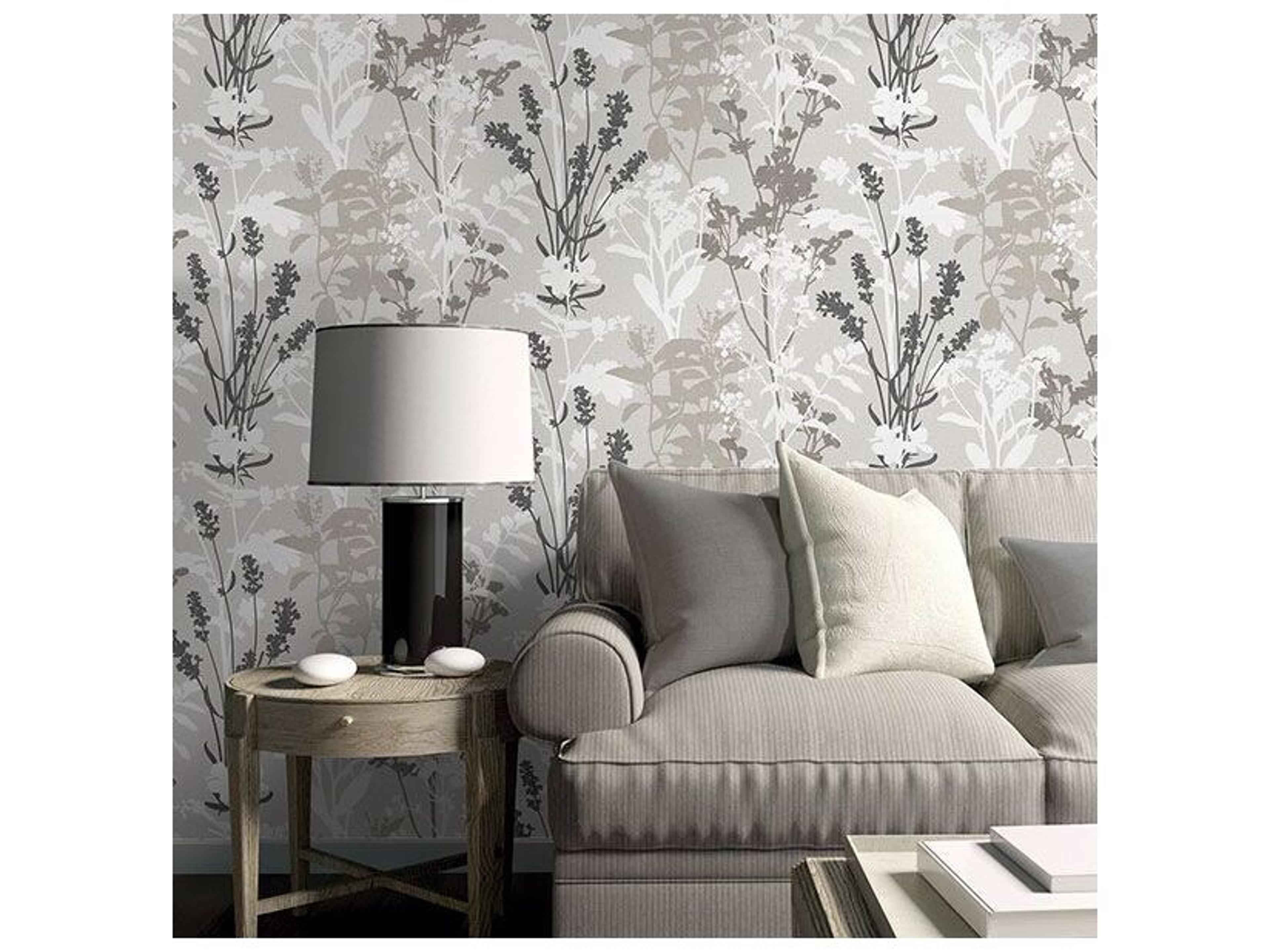 Brewster Home Fashions Advantage Pippin Grey Wild Flowers Wallpaper