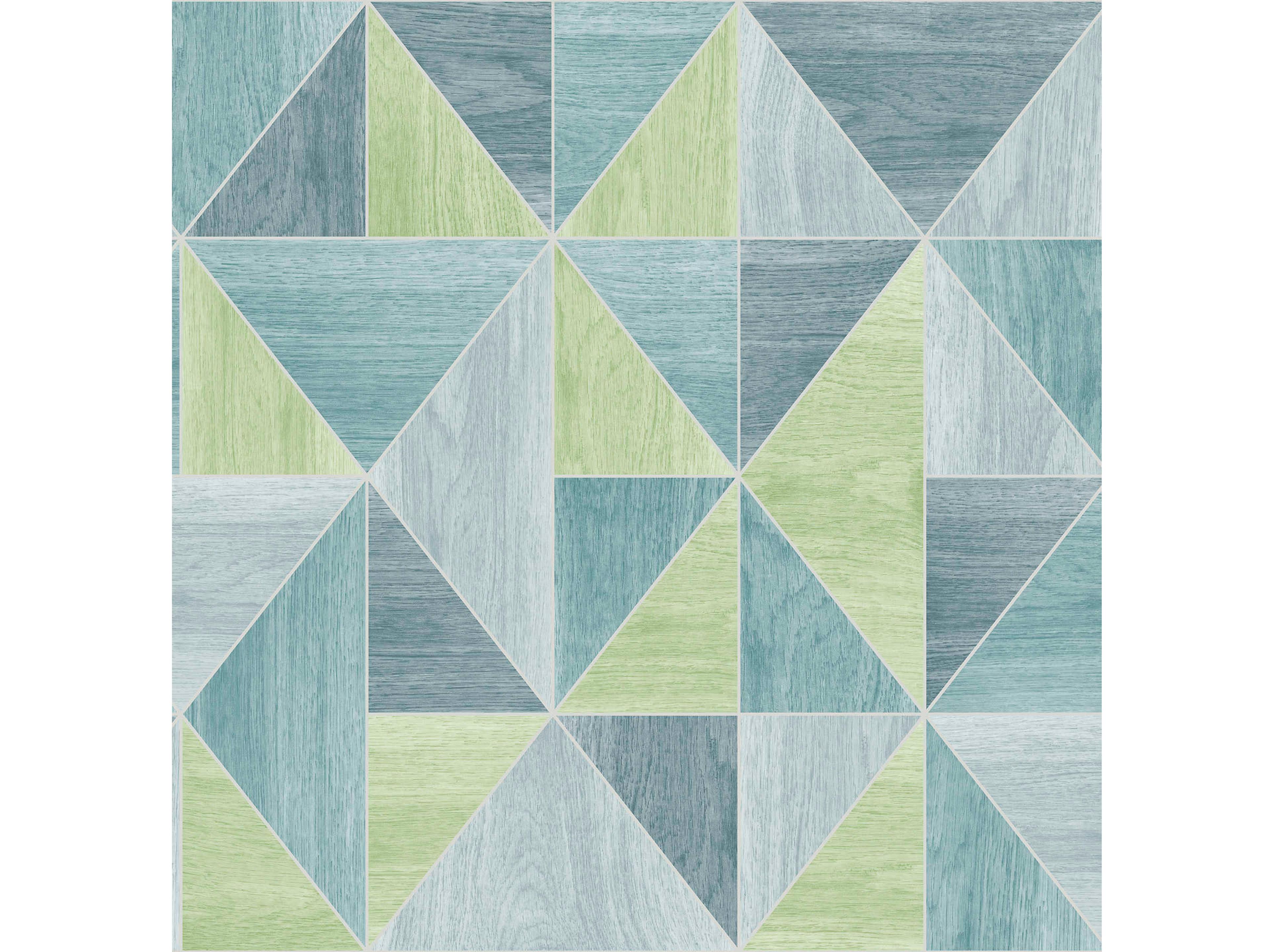 Brewster Home Fashions Advantage Simpson Blue Geometric Wood Wallpaper