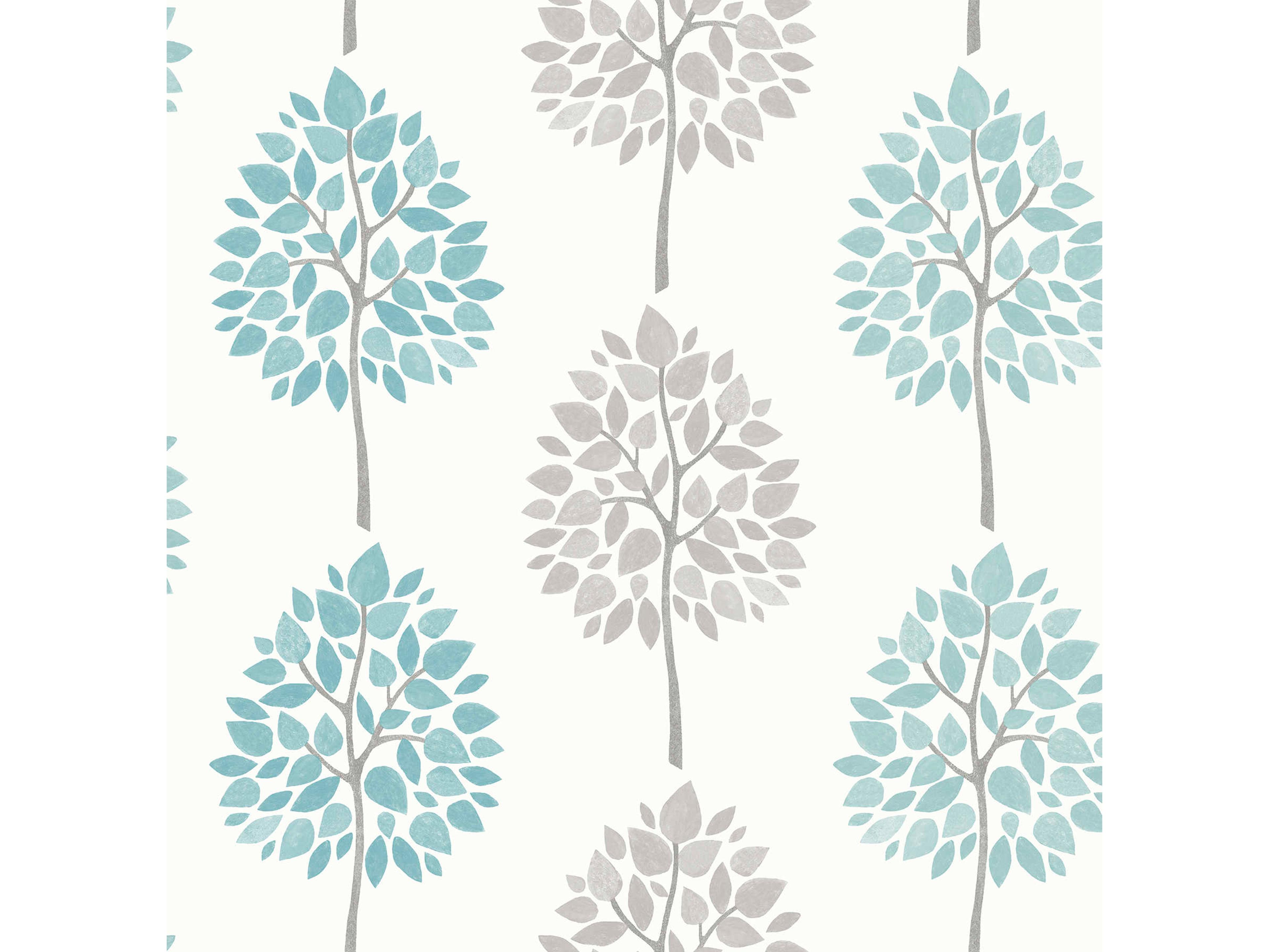 Brewster Home Fashions Advantage Saar Aqua Tree Wallpaper