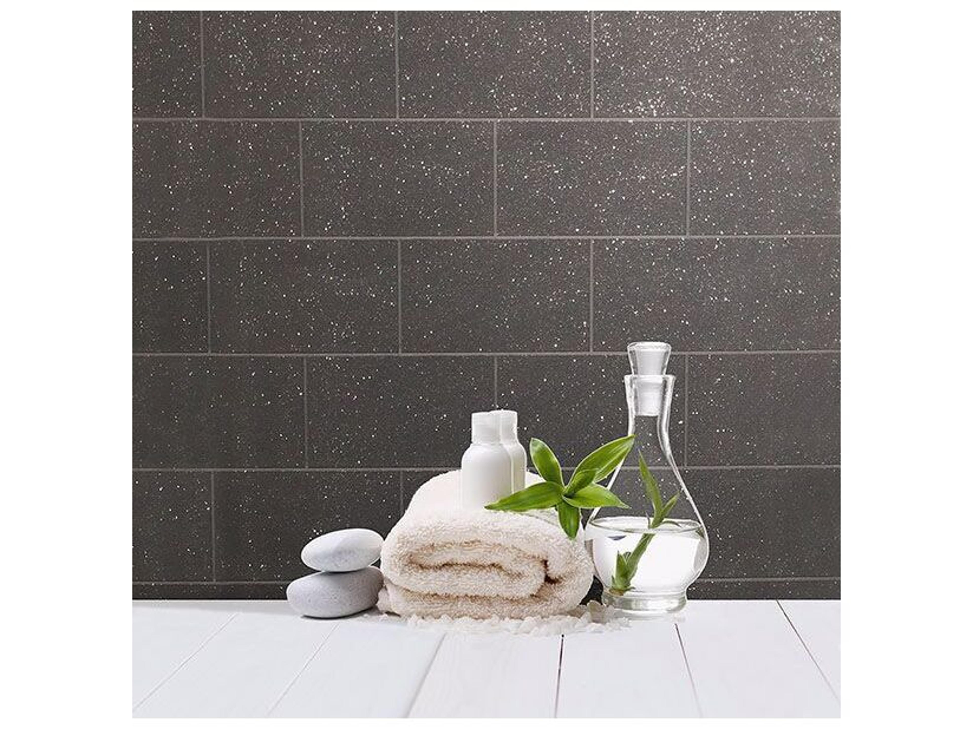 Brewster Home Fashions Advantage Neale Black Subway Tile Wallpaper