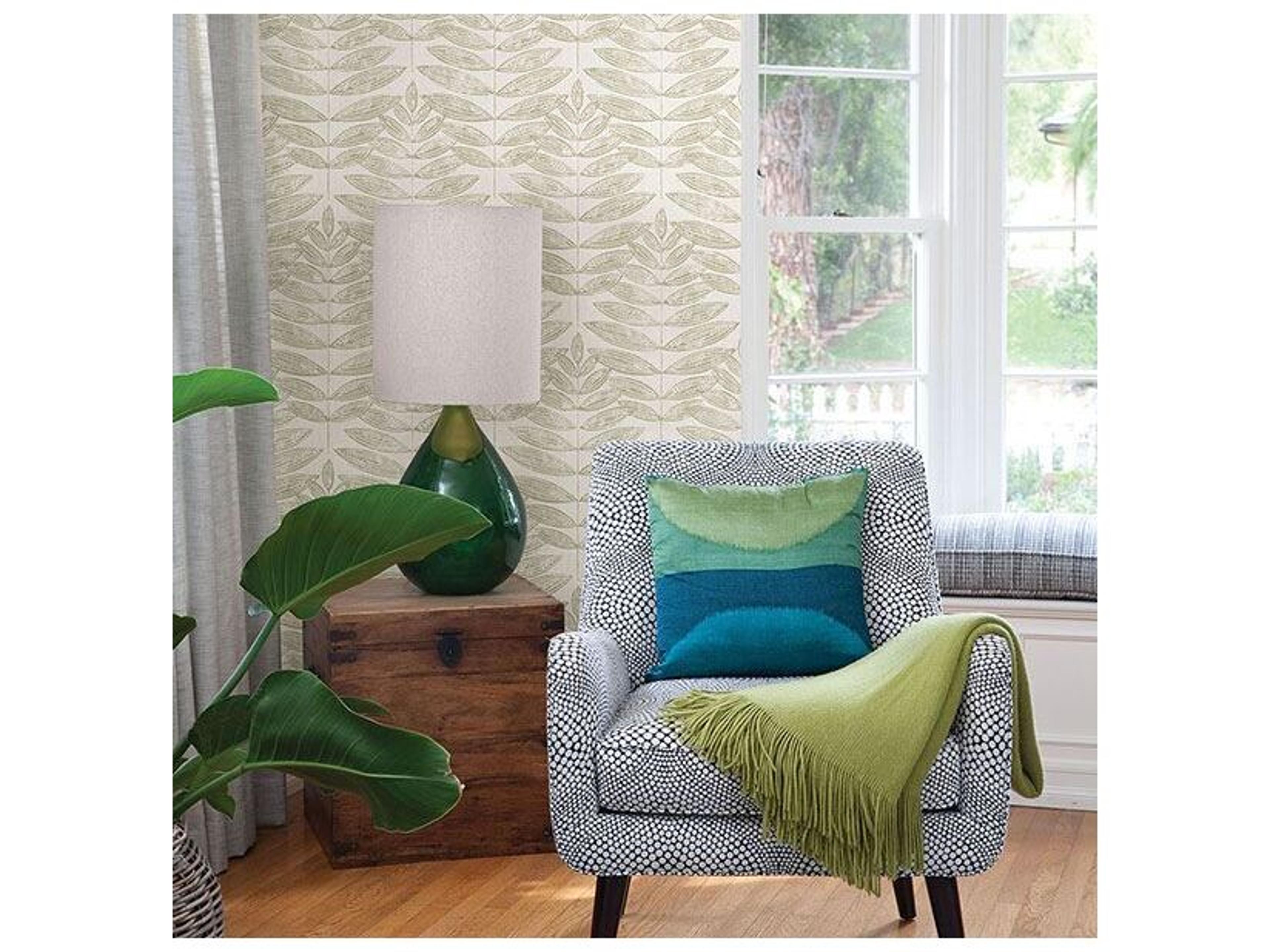 Brewster Home Fashions A-street Prints Akira Beige Leaf Wallpaper