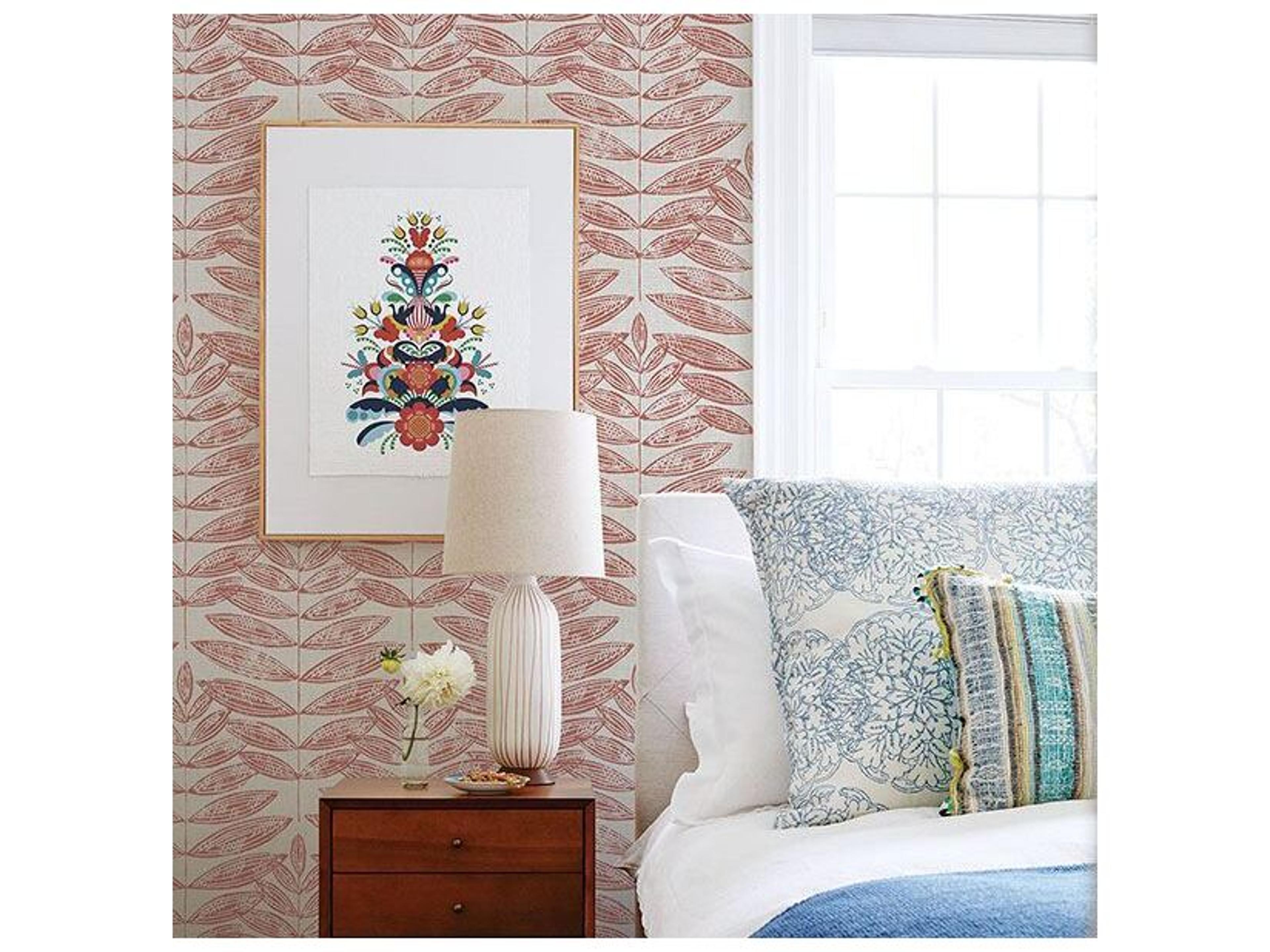 Brewster Home Fashions A-street Prints Akira Coral Leaf Wallpaper